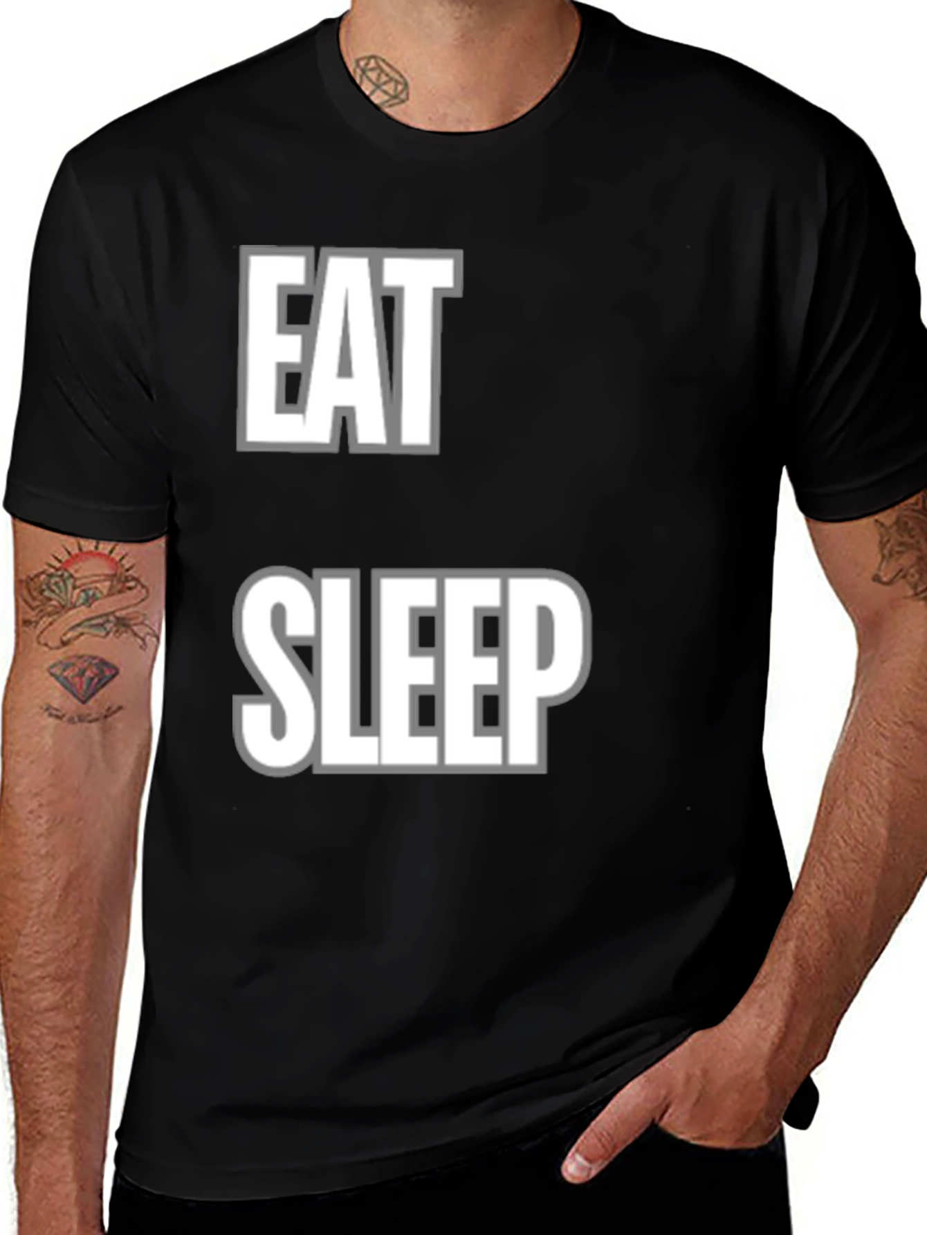 Eat Sleep Repeat T-Shirt Funny Graphic Tee