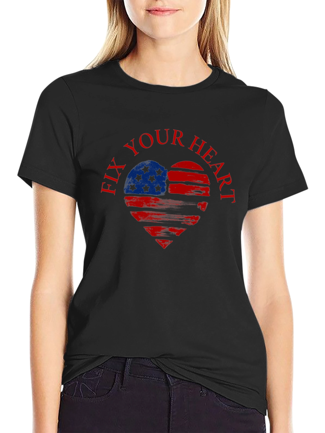 Fix Your Heart Patriotic USA Flag T-Shirt