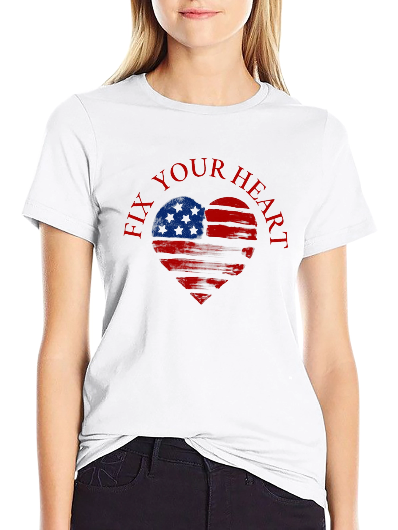 Fix Your Heart Patriotic USA Flag T-Shirt