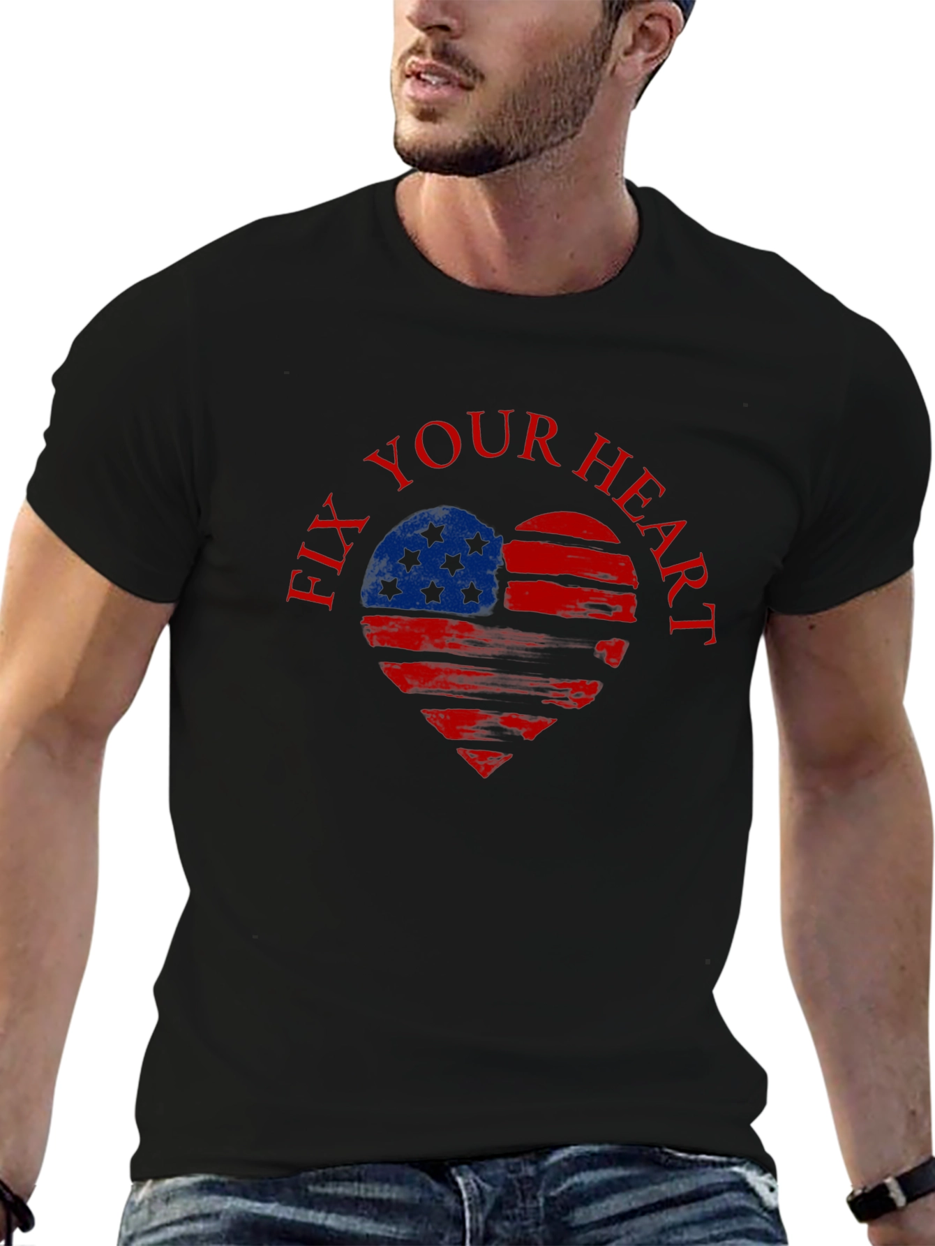 Fix Your Heart Patriotic USA Flag T-Shirt