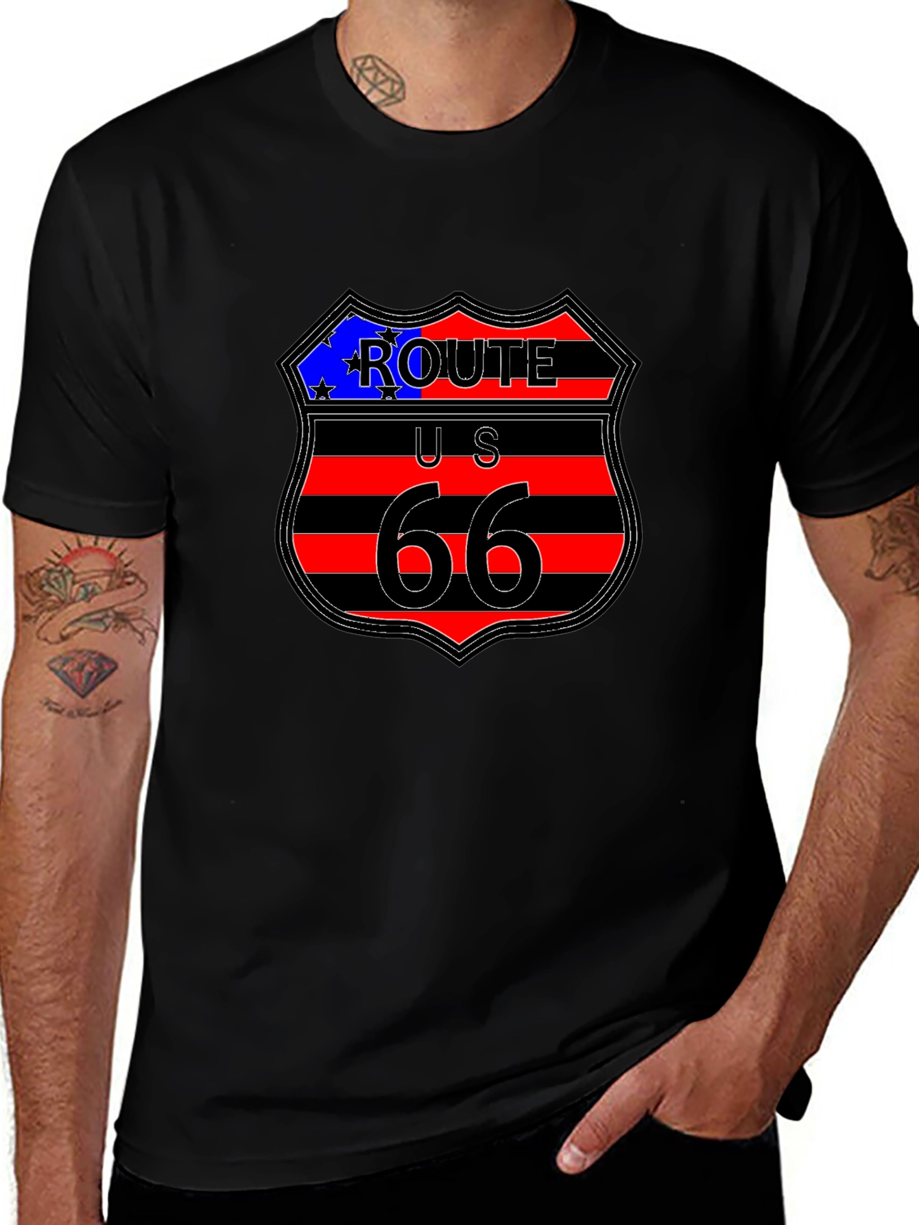 Route 66 Graphic Tee - Classic Americana Style