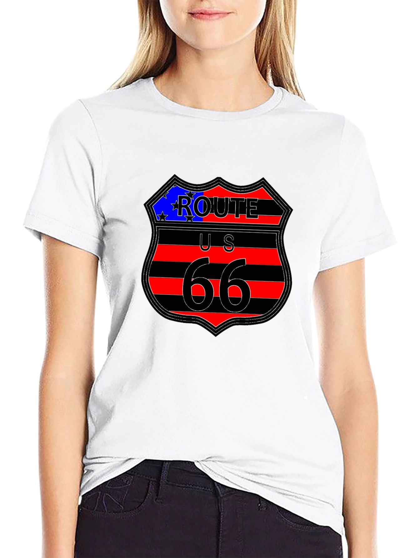 Route 66 Graphic Tee - Classic Americana Style