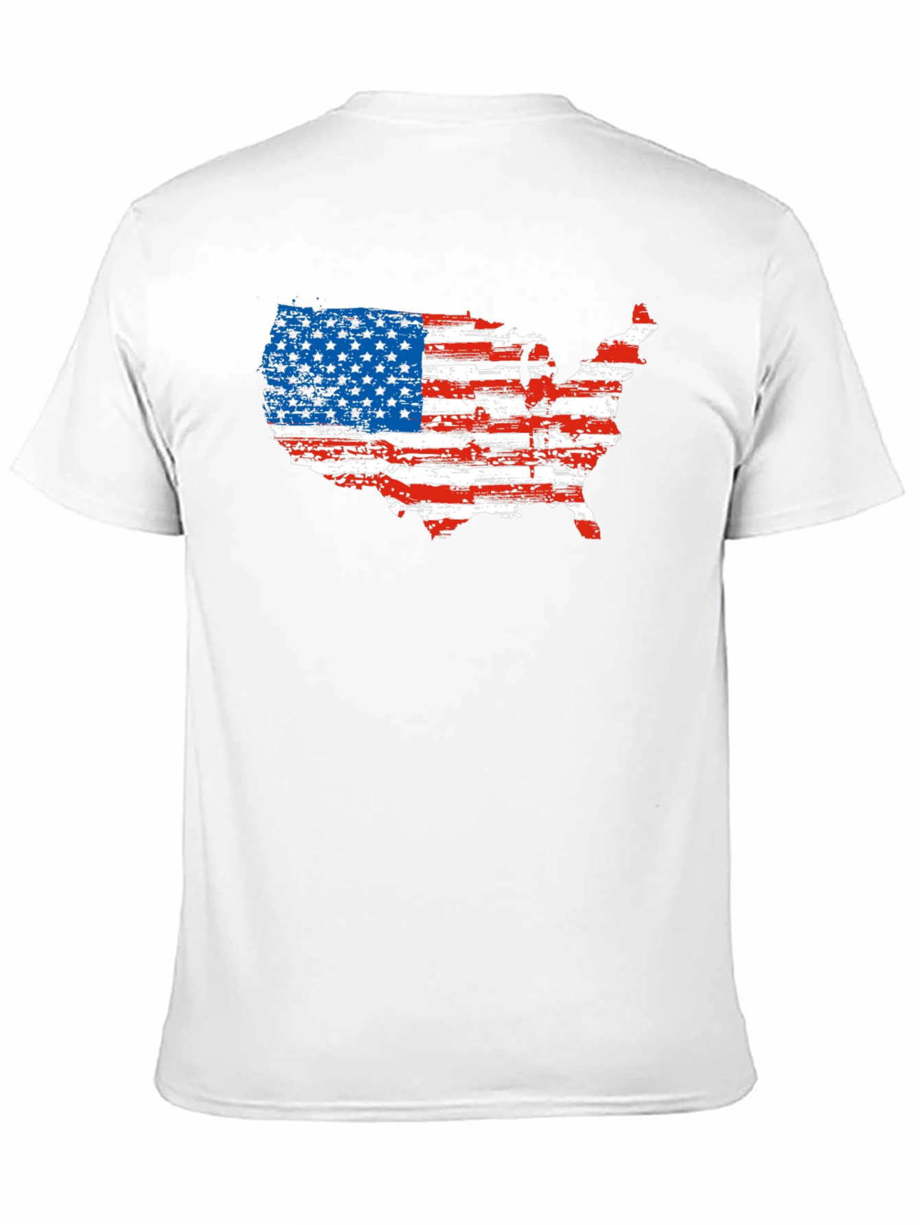 USA Flag Map T-Shirt Patriotic Mens Tee