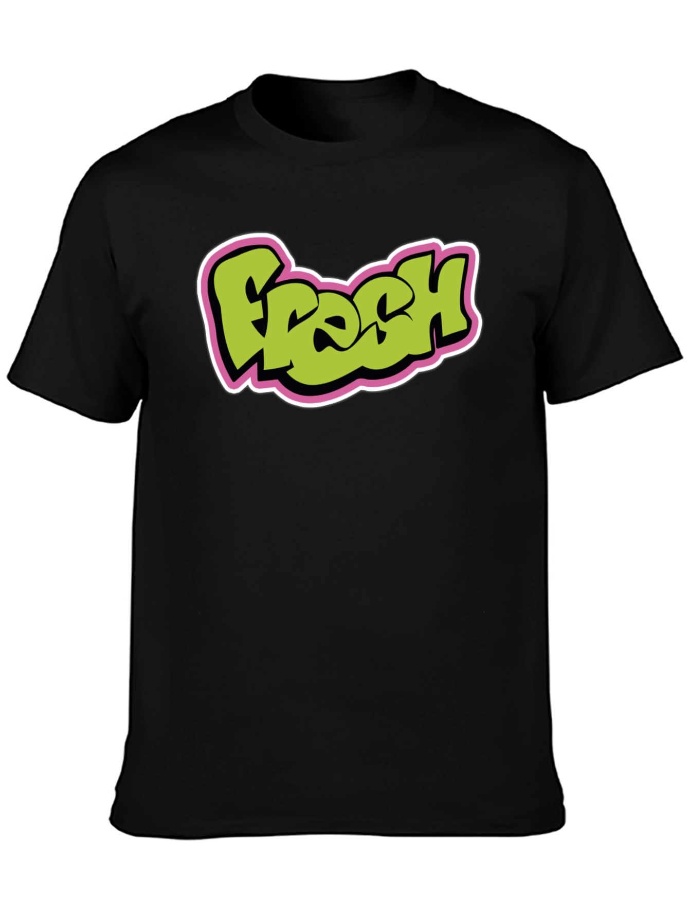 Fresh Graphic Tee - Black Cotton Blend