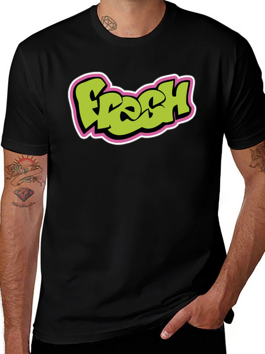 Fresh Graphic Tee - Black Cotton Blend