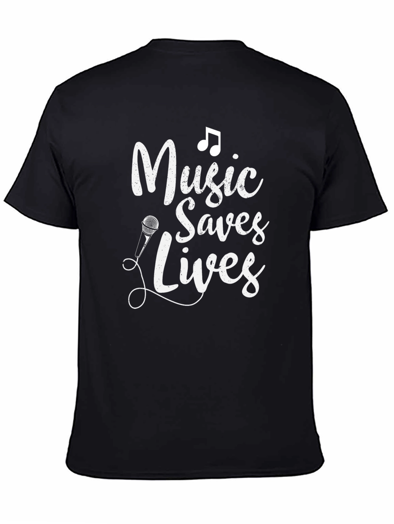 Music Saves Lives Black Graphic Tee