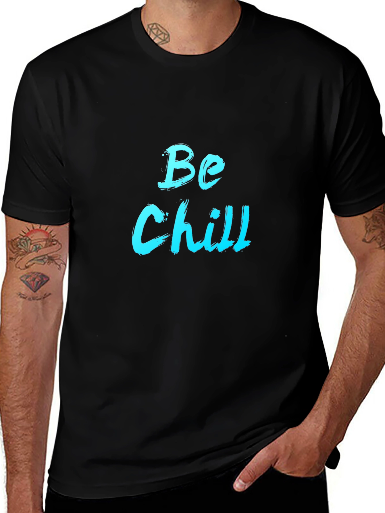 Be Chill Black Graphic T-Shirt