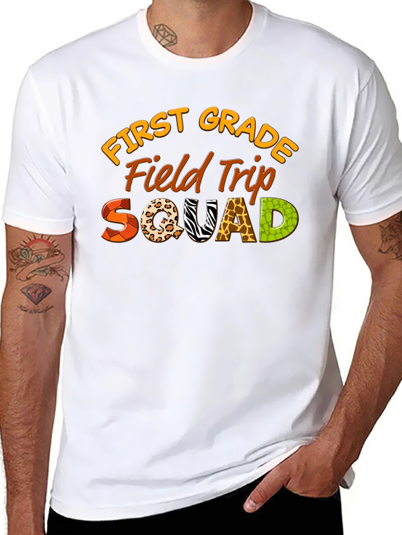First Grade Field Trip Squad Black T-Shirt