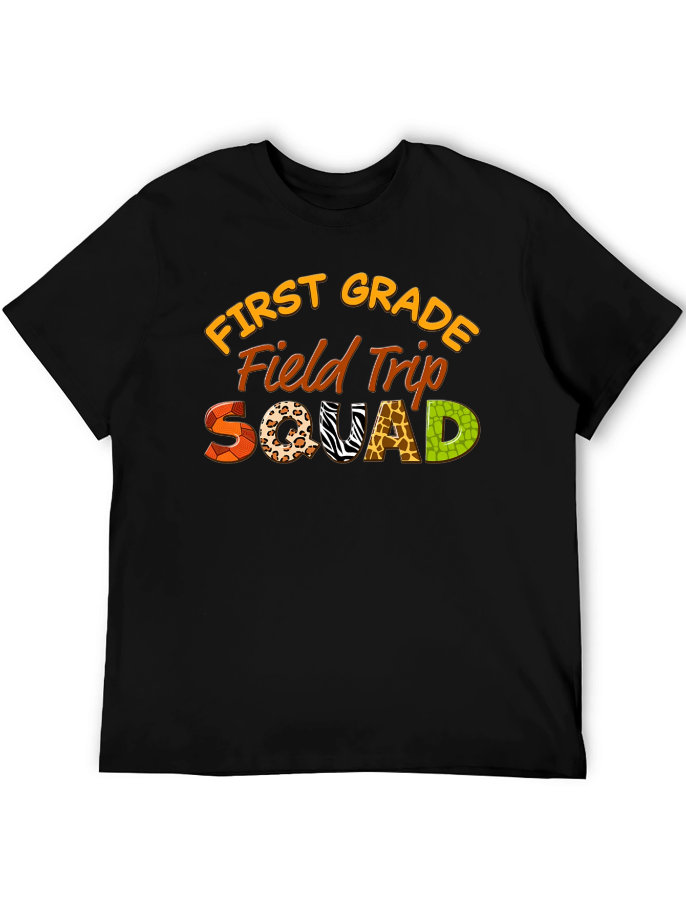 First Grade Field Trip Squad Black T-Shirt