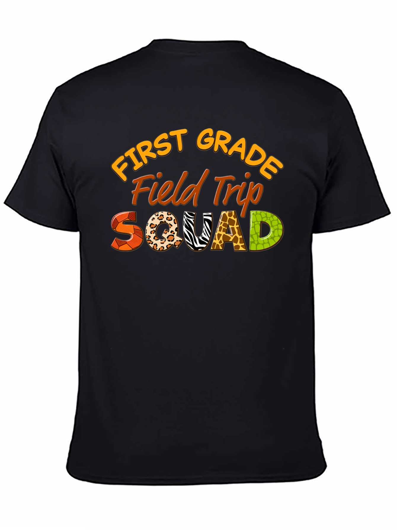 First Grade Field Trip Squad Black T-Shirt