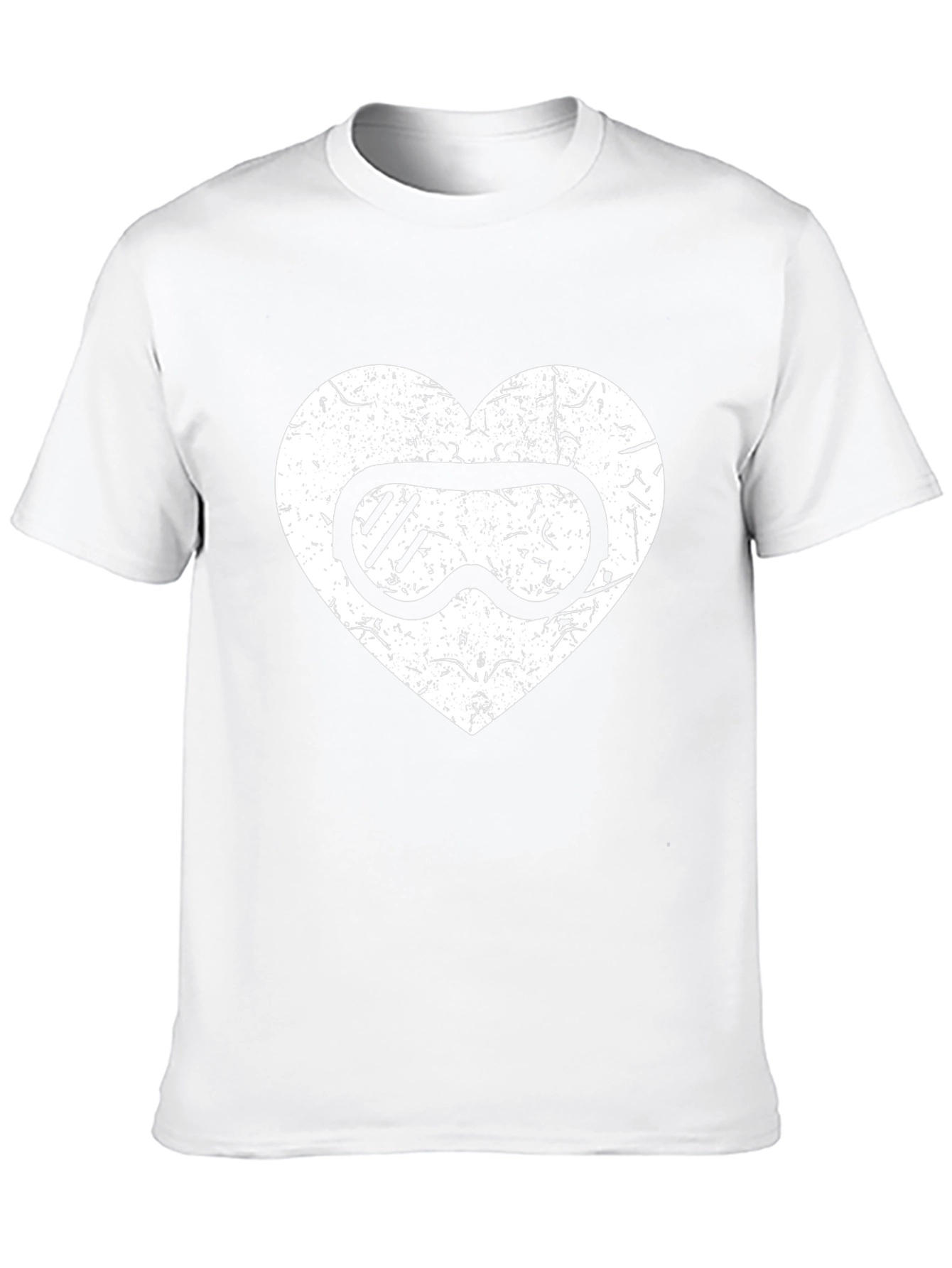 Ski Goggles Heart Graphic Tee - Black Casual T-Shirt