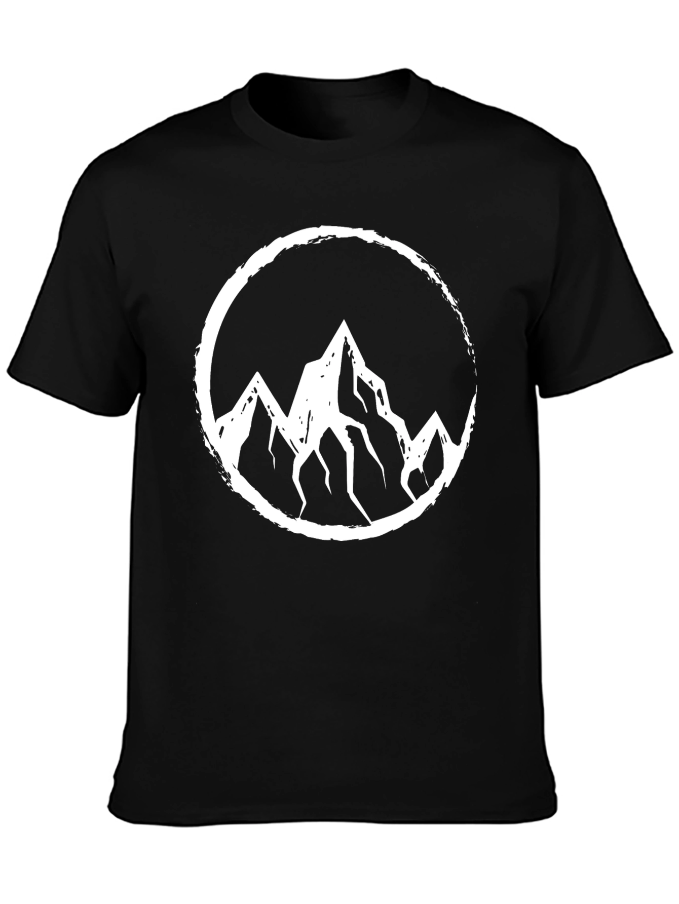 Mens Black T-Shirt with Mountain Circle Graphic