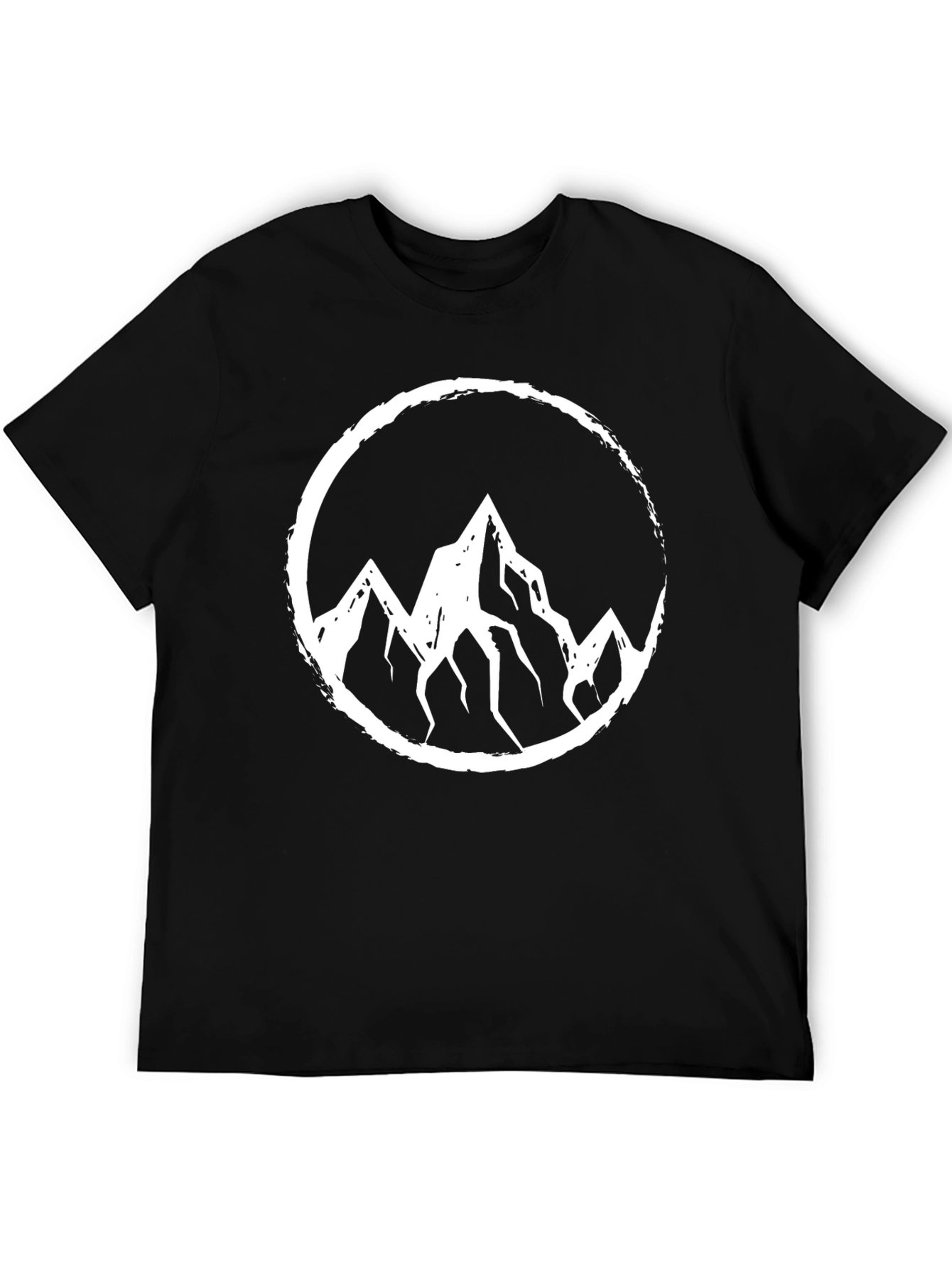 Mens Black T-Shirt with Mountain Circle Graphic