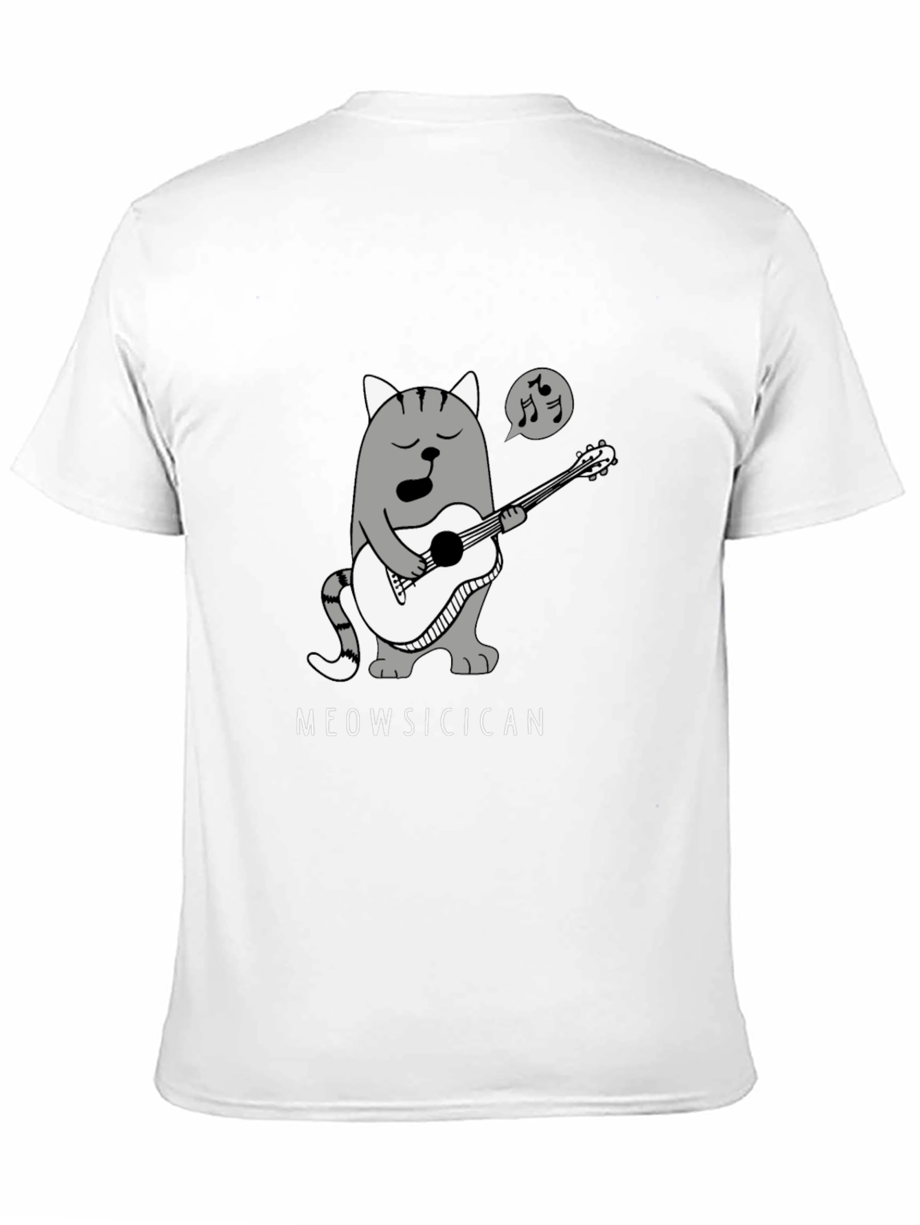 Meowsicican Cat Graphic T-Shirt - Black