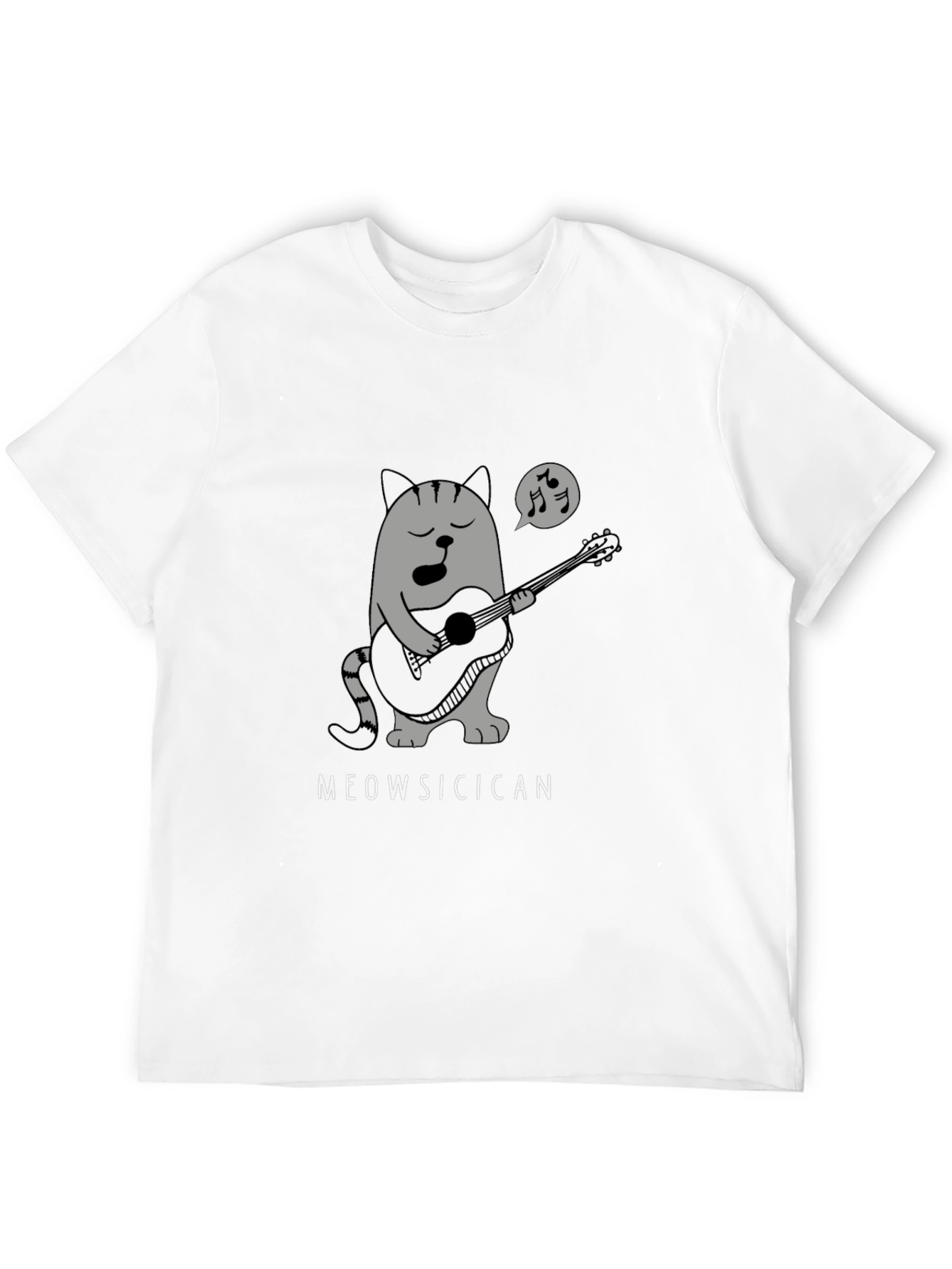 Meowsicican Cat Graphic T-Shirt - Black