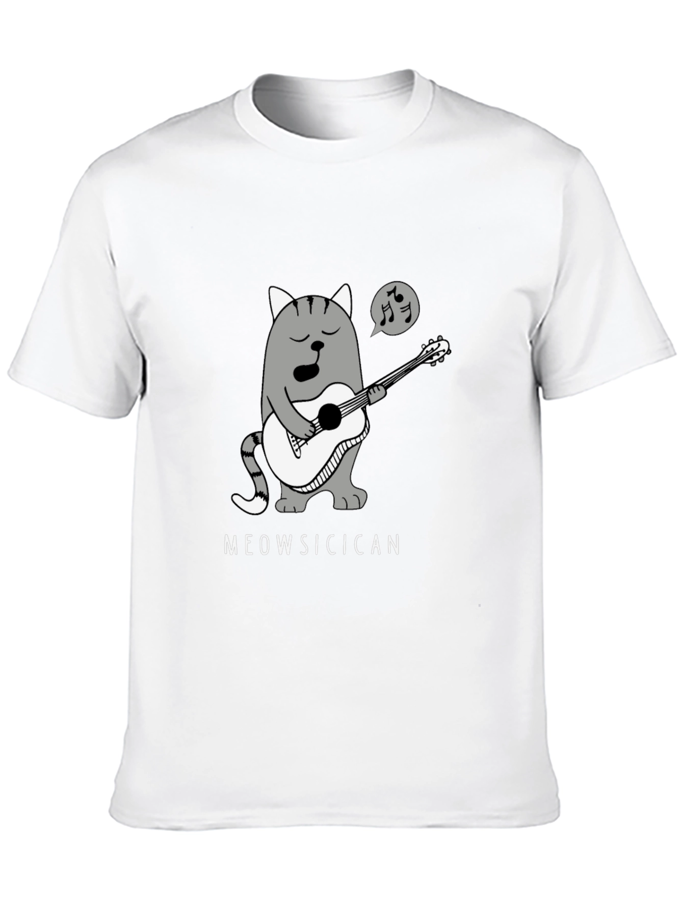 Meowsicican Cat Graphic T-Shirt - Black
