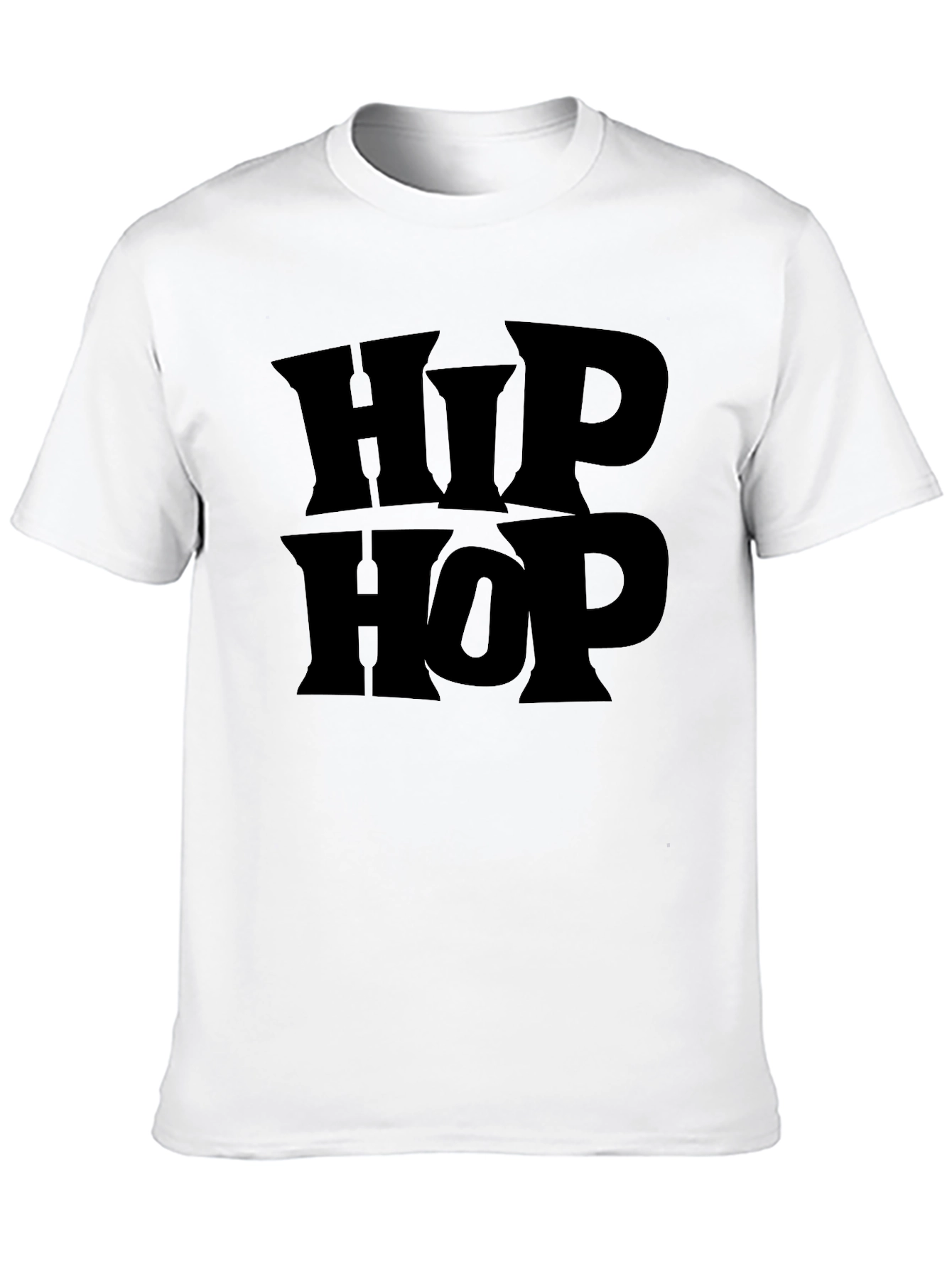 Hip Hop Graphic Tee - Bold Black T-Shirt