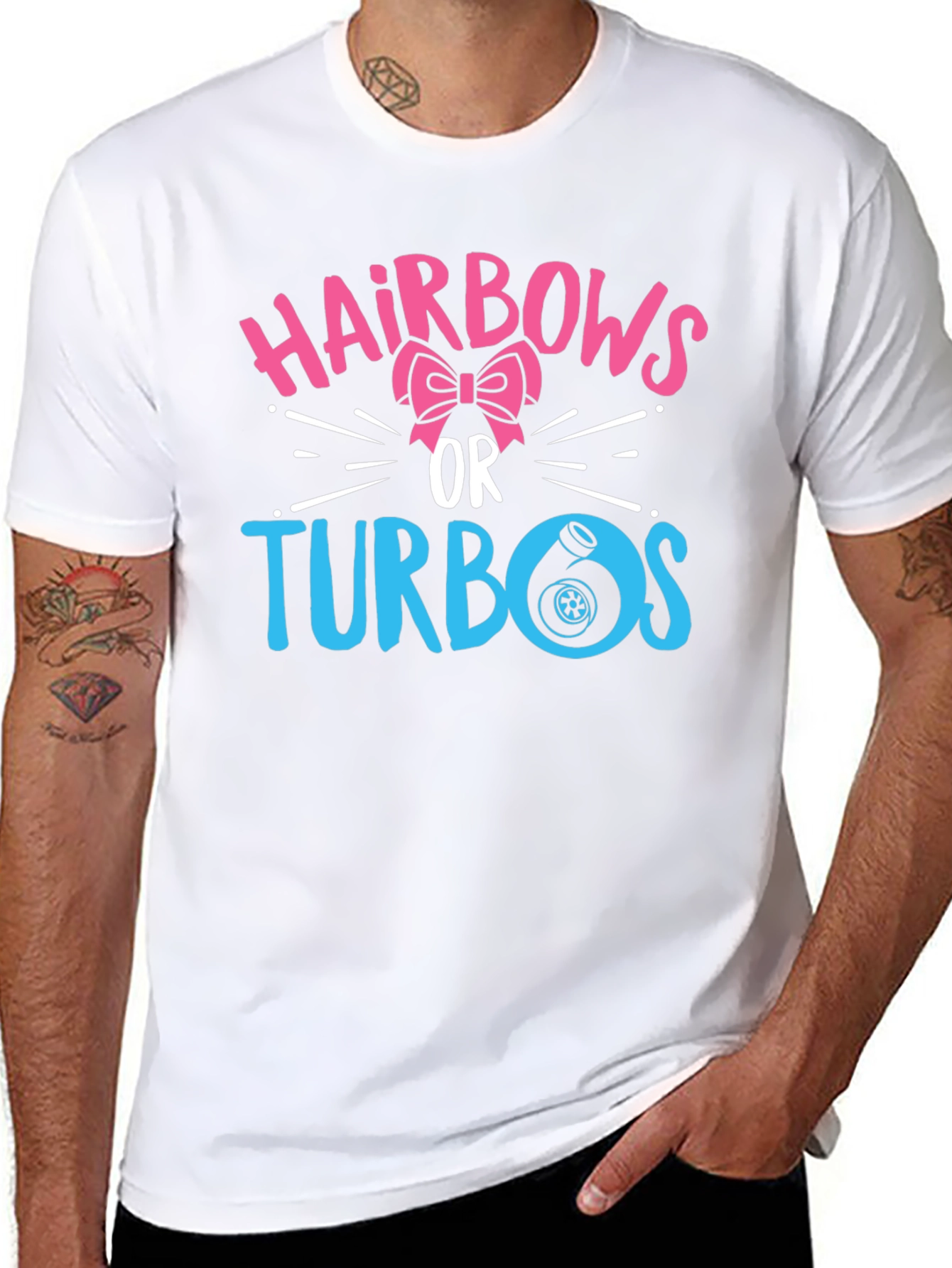 Hairbows or Turbos Gender Reveal T-Shirt