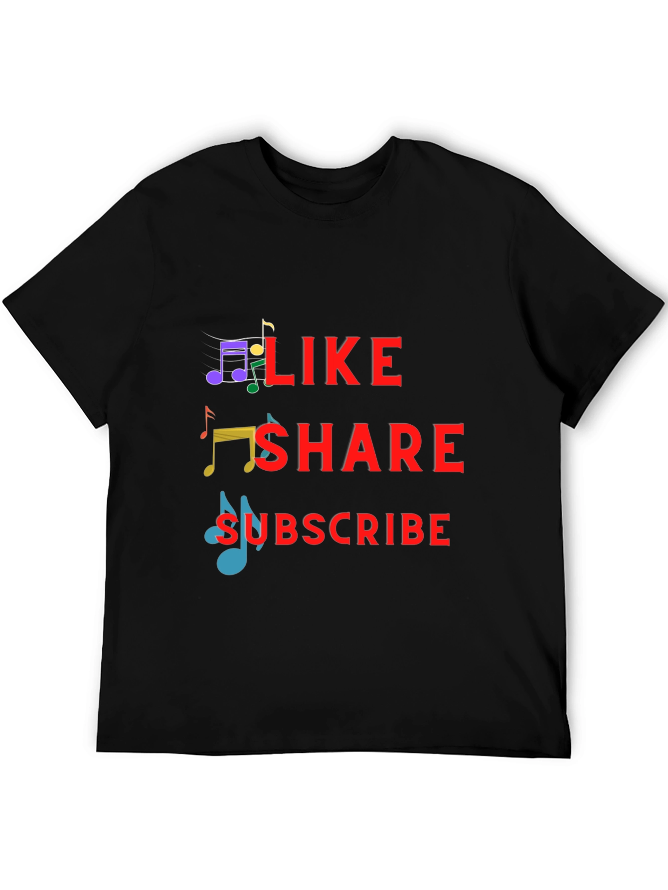 Like Share Subscribe Graphic Tee - Trendy Music T-Shirt