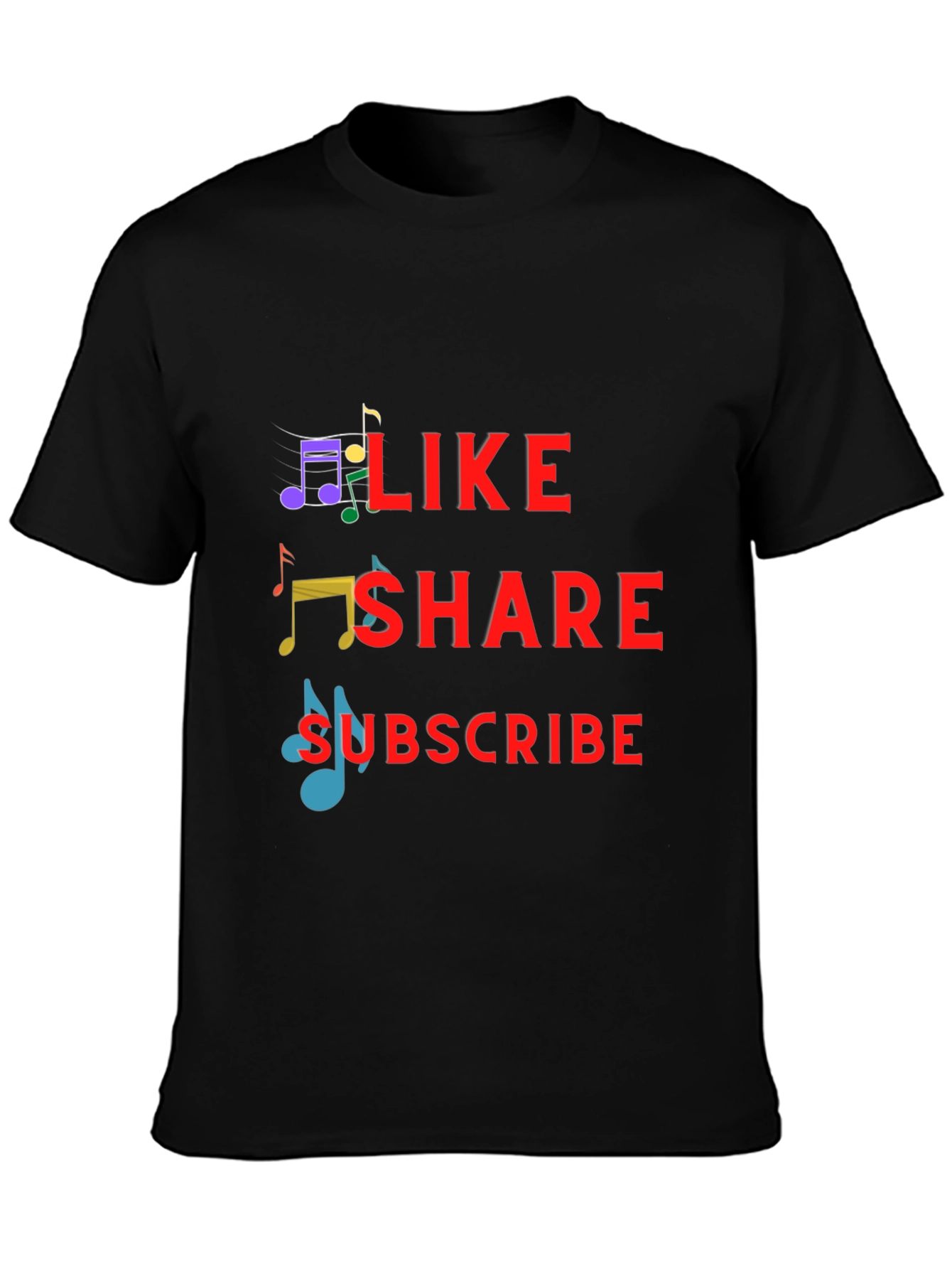 Like Share Subscribe Graphic Tee - Trendy Music T-Shirt
