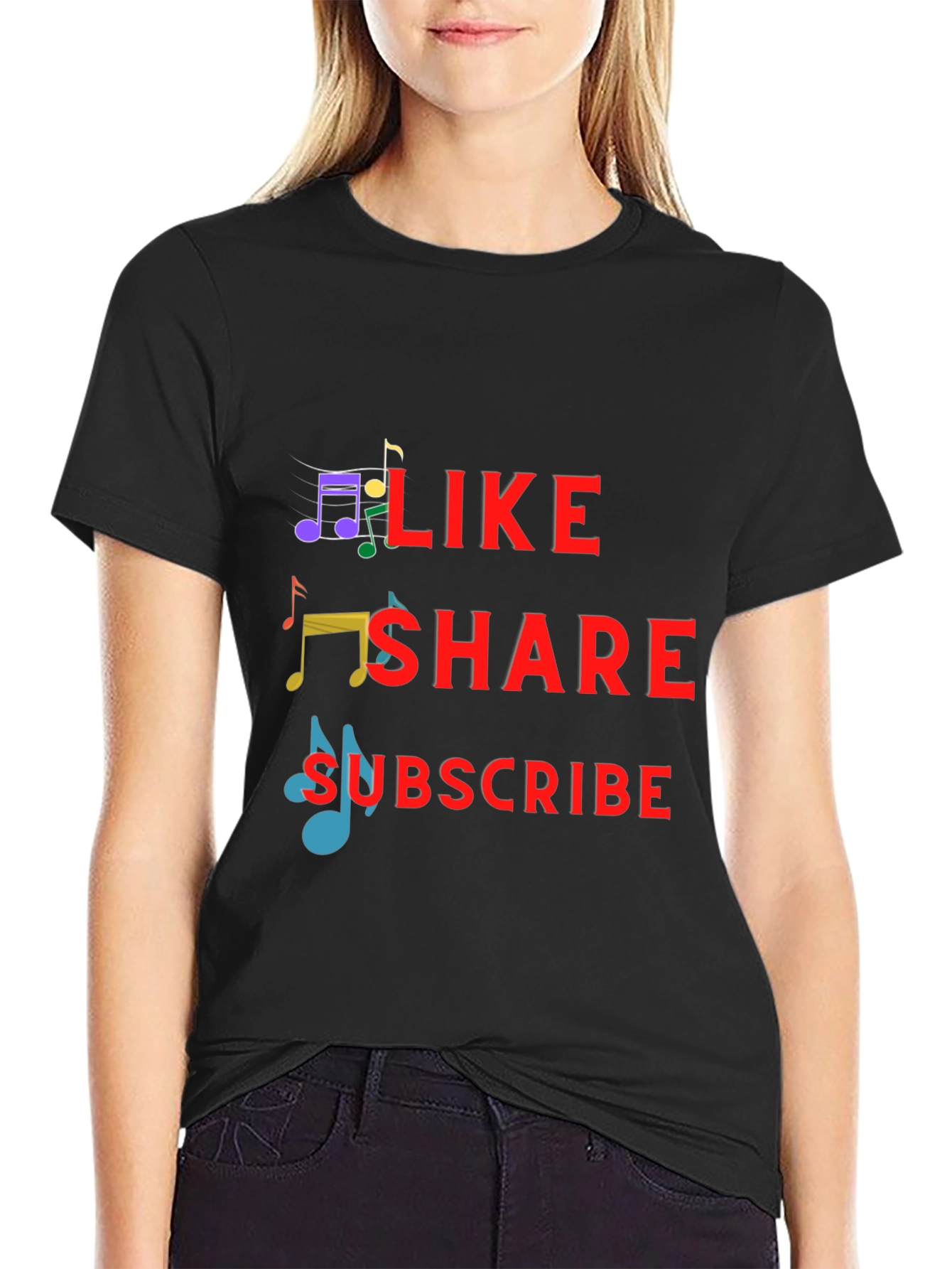 Like Share Subscribe Graphic Tee - Trendy Music T-Shirt