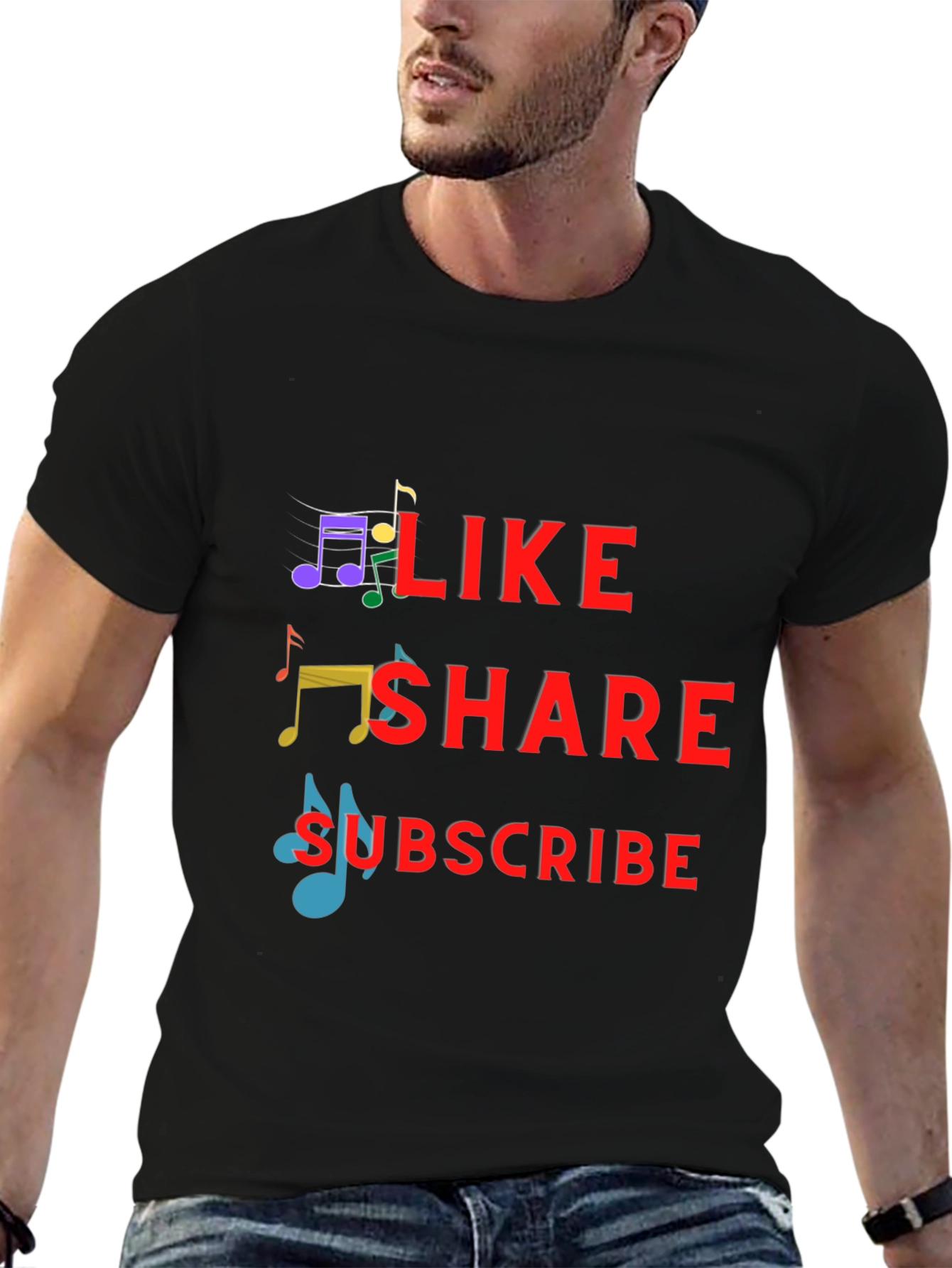 Like Share Subscribe Graphic Tee - Trendy Music T-Shirt
