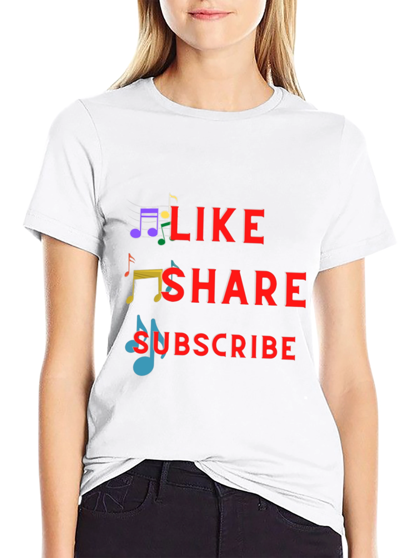 Like Share Subscribe Graphic Tee - Trendy Music T-Shirt