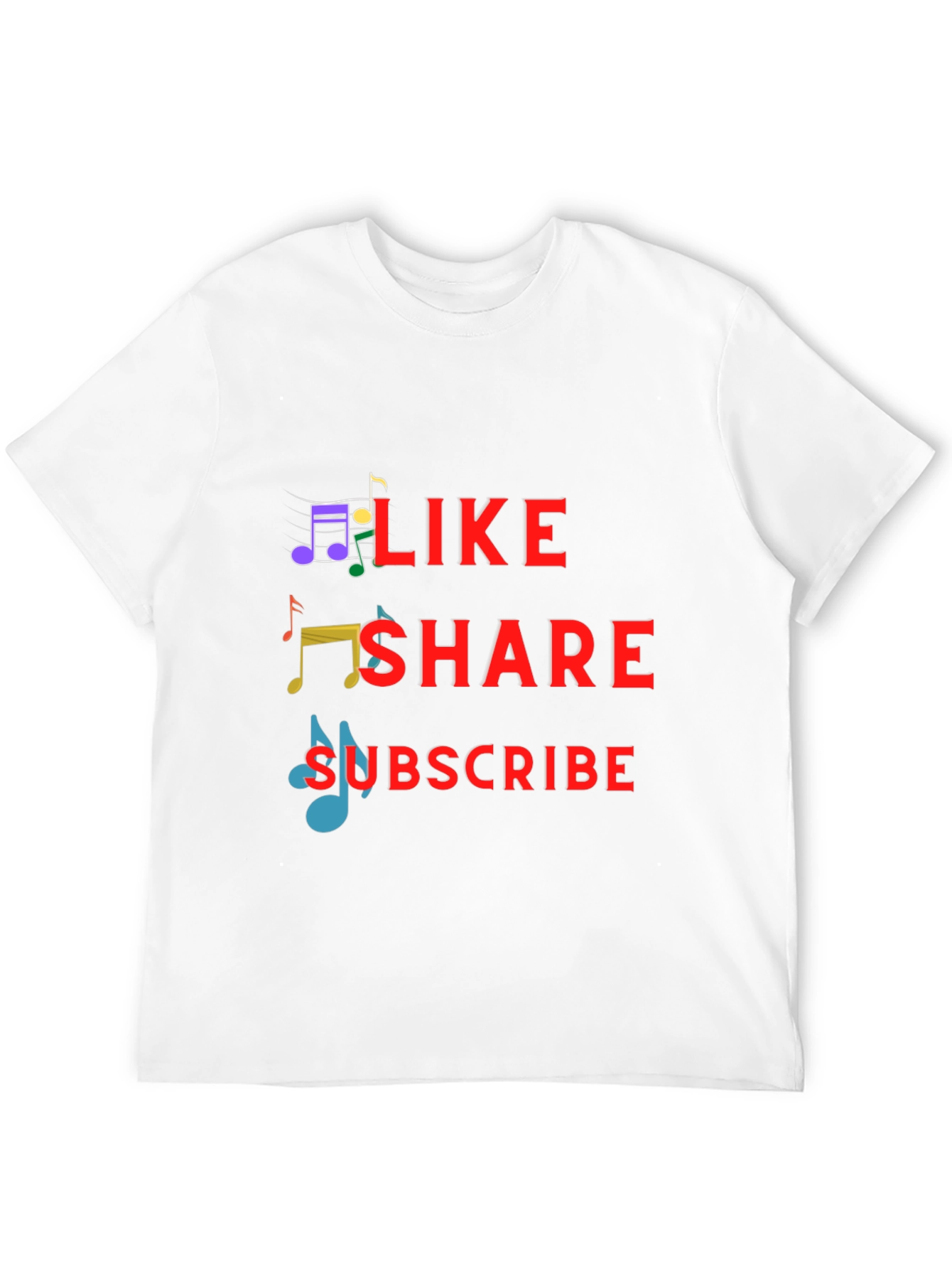 Like Share Subscribe Graphic Tee - Trendy Music T-Shirt