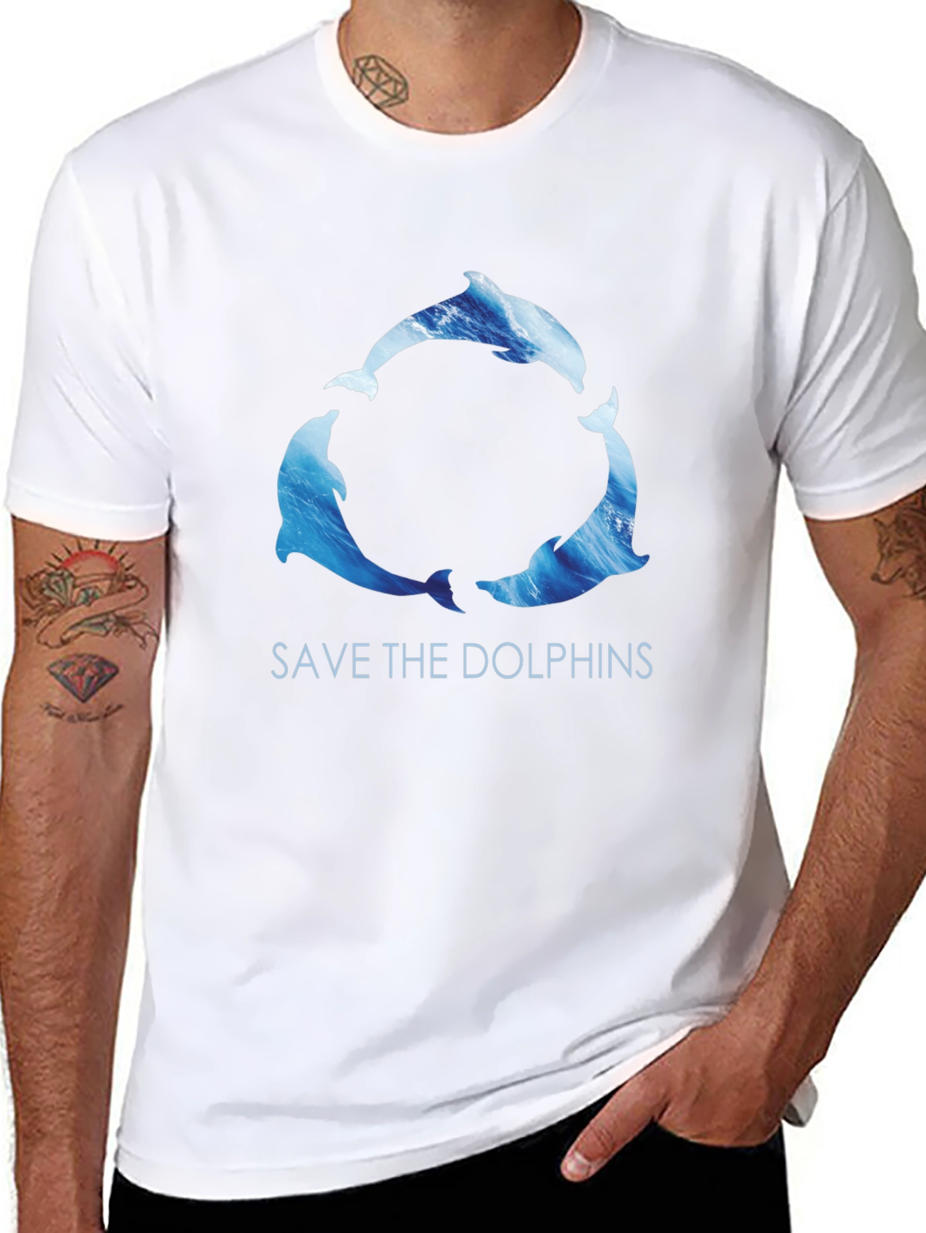 Save the Dolphins Graphic Tee - Black