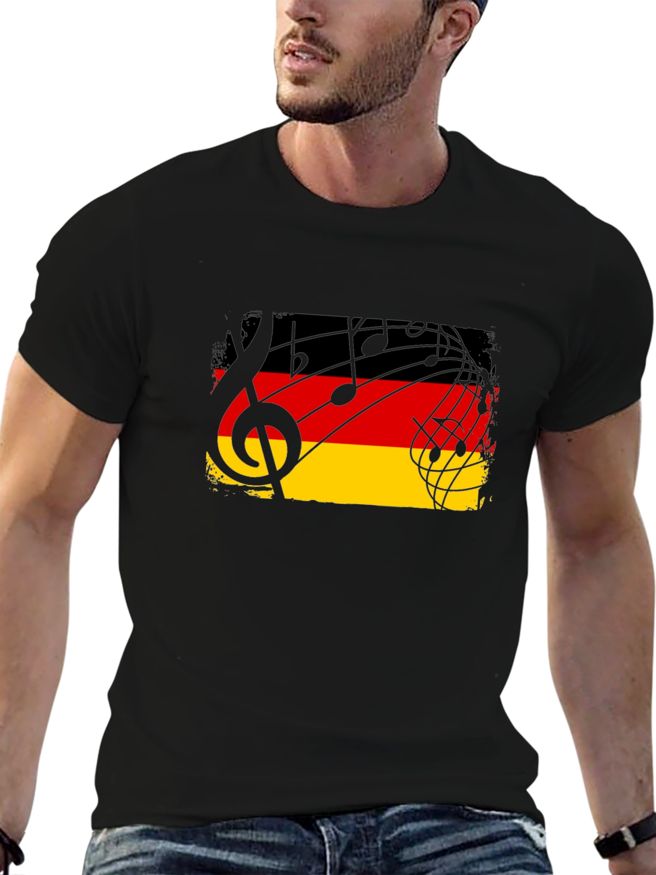 Germany Flag Music Notes Graphic T-Shirt