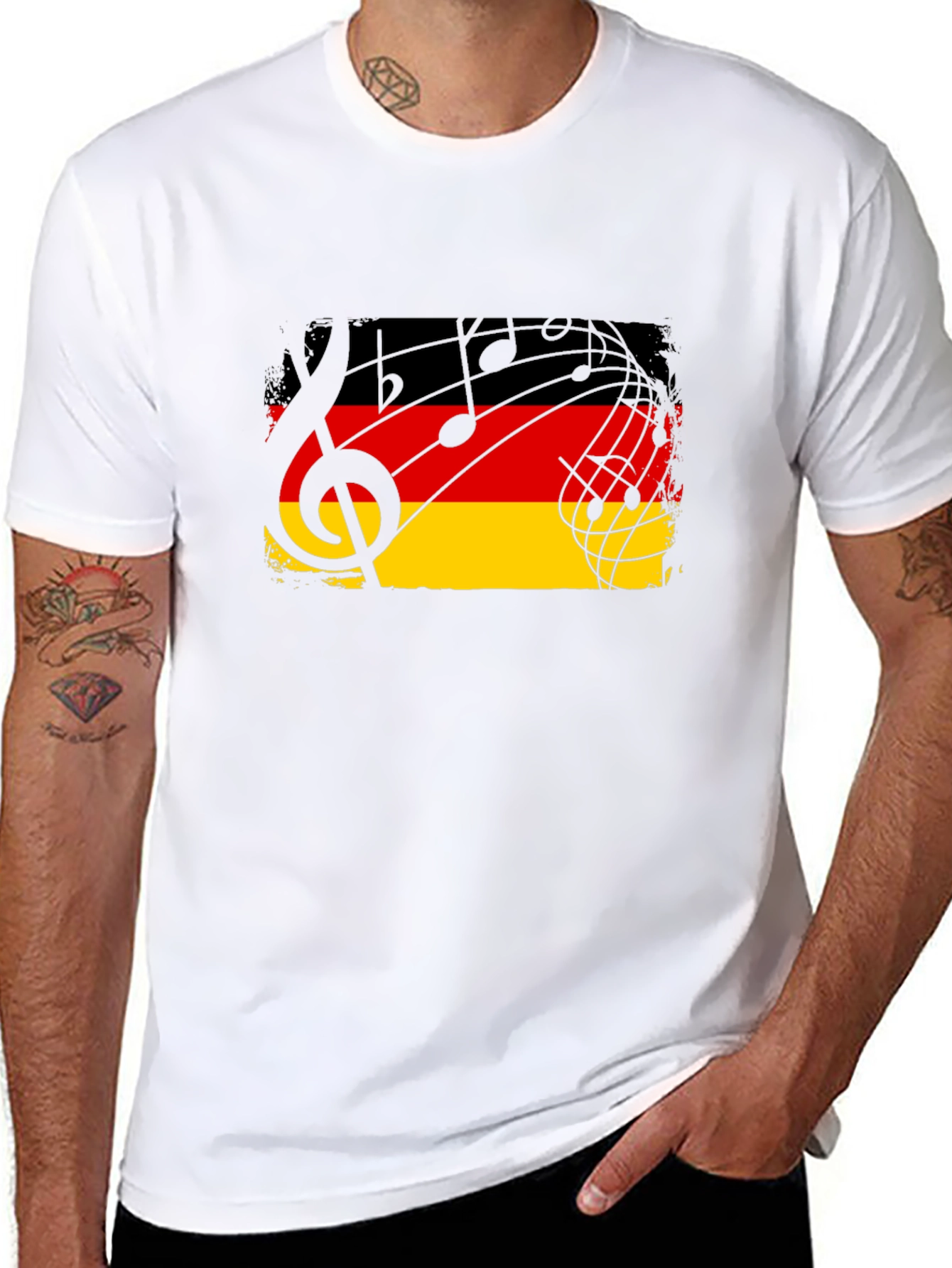 Germany Flag Music Notes Graphic T-Shirt