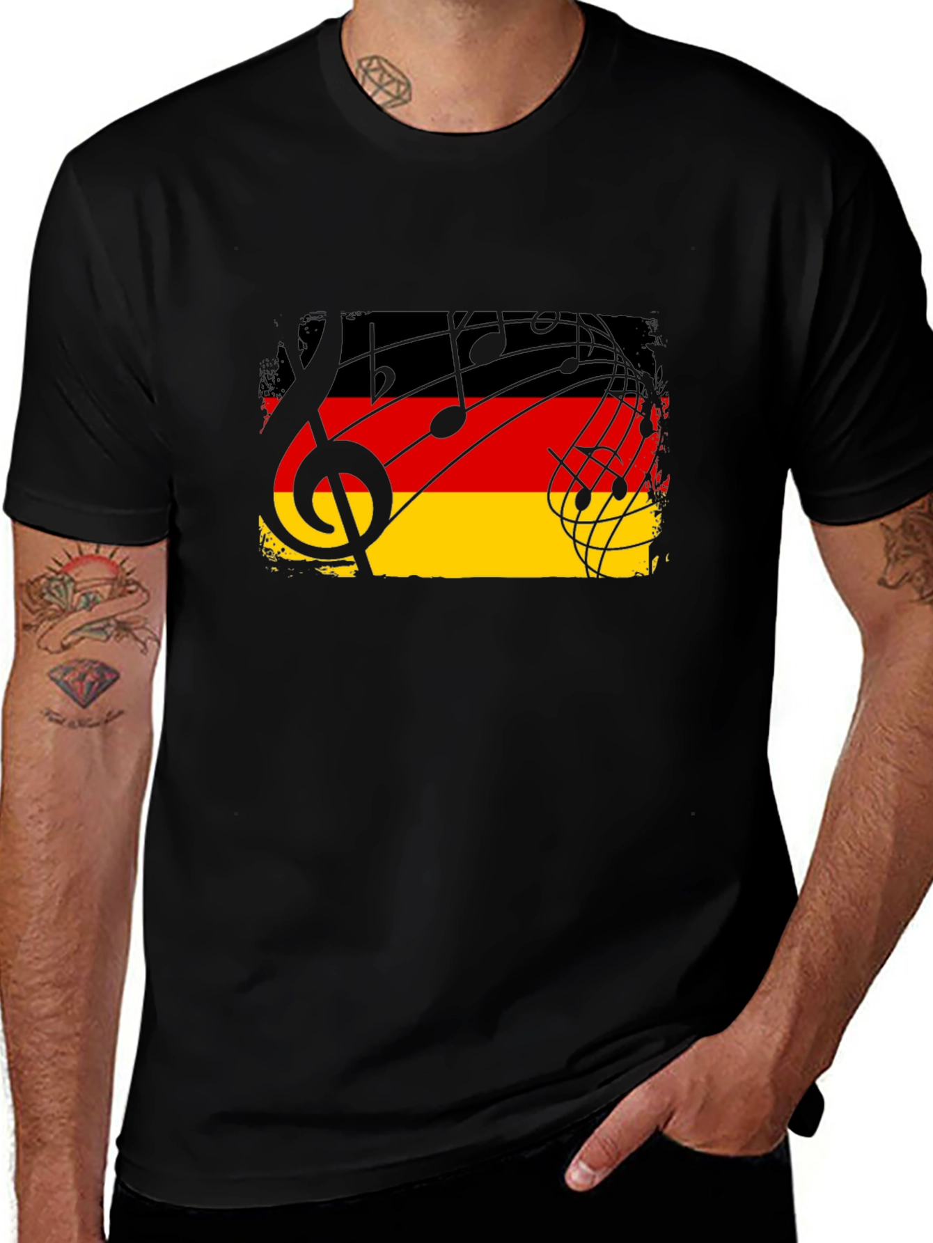Germany Flag Music Notes Graphic T-Shirt