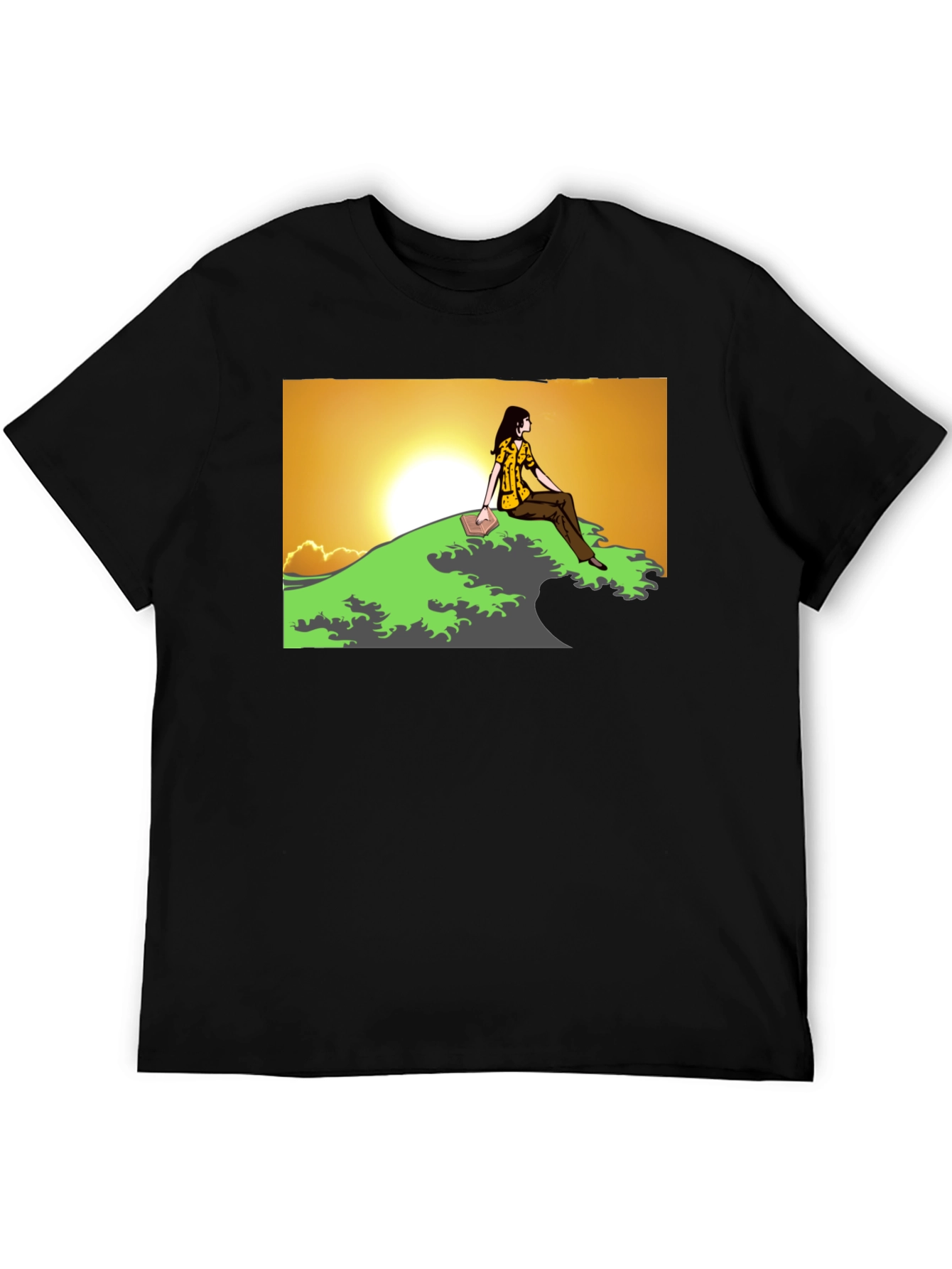 Sunset Reader Graphic Tee - Unique Design