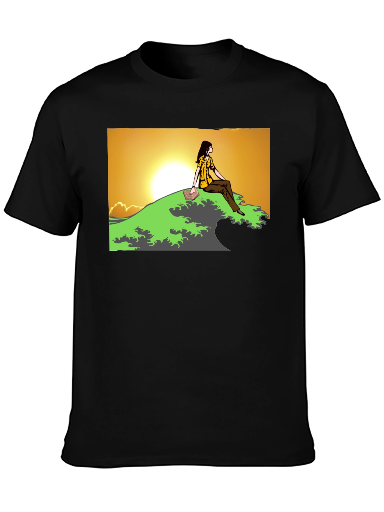 Sunset Reader Graphic Tee - Unique Design