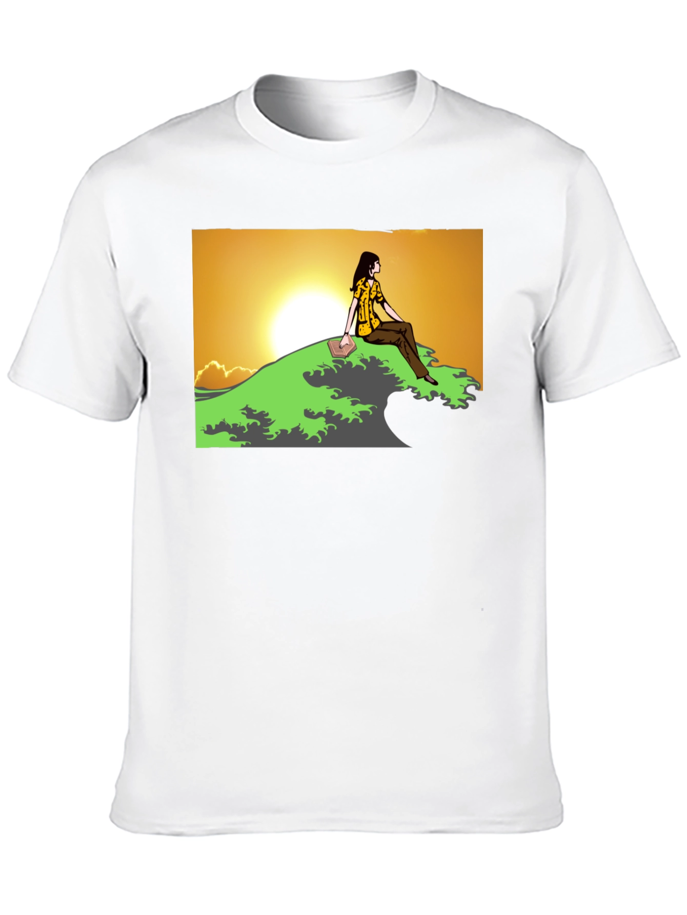 Sunset Reader Graphic Tee - Unique Design