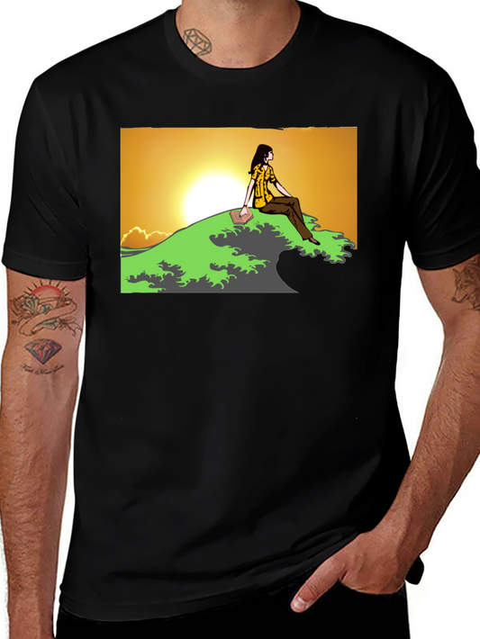Sunset Reader Graphic Tee - Unique Design