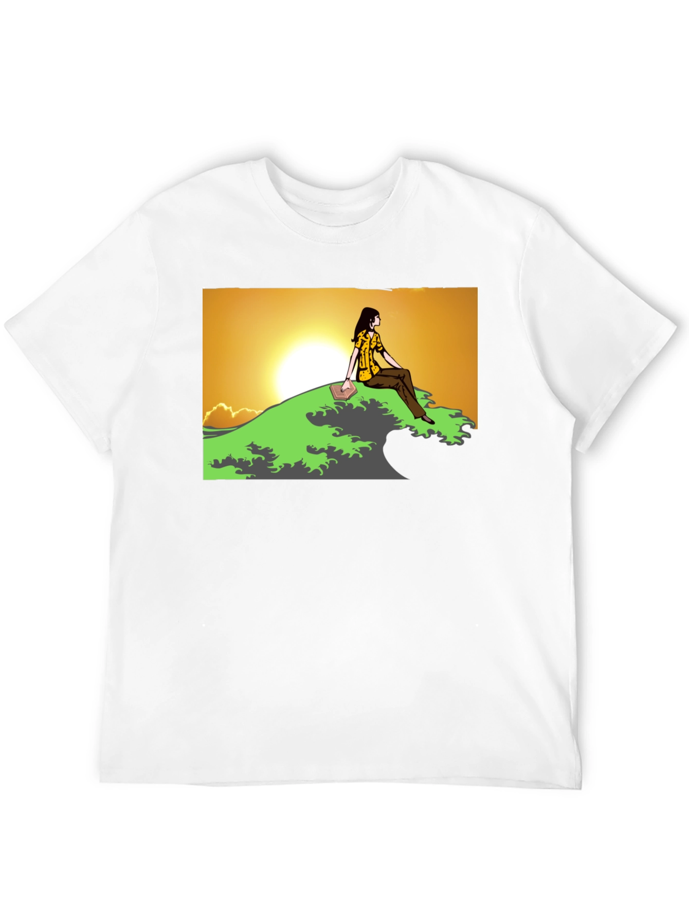 Sunset Reader Graphic Tee - Unique Design