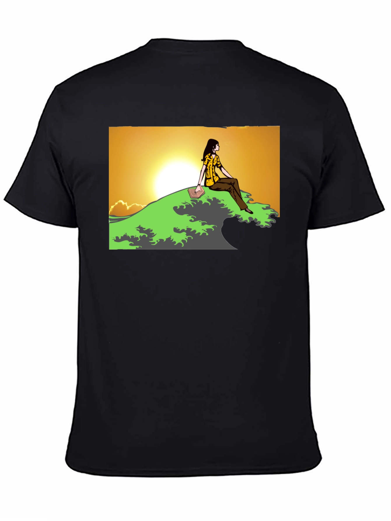 Sunset Reader Graphic Tee - Unique Design