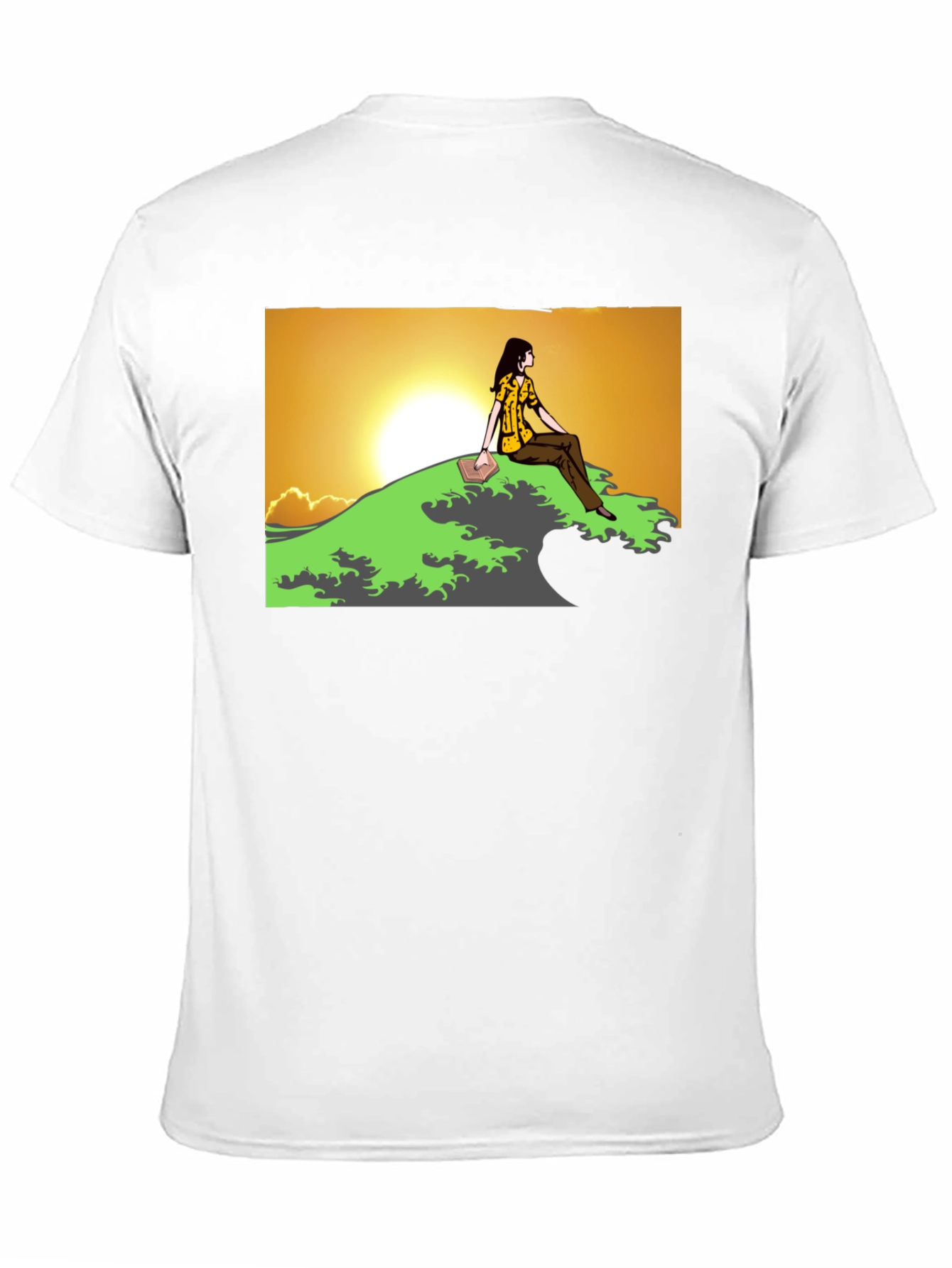 Sunset Reader Graphic Tee - Unique Design