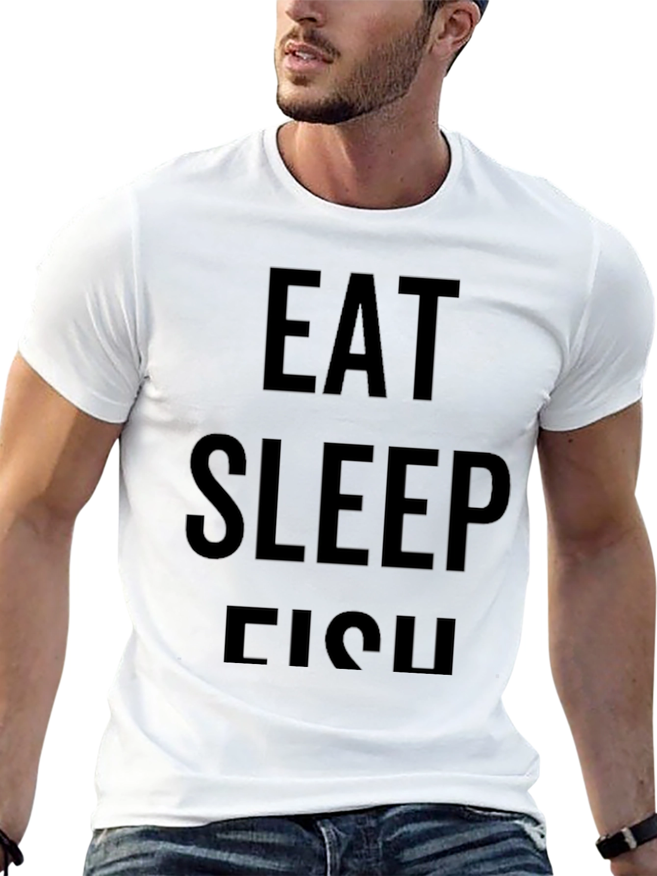 Eat Sleep Fish Black Graphic Tee