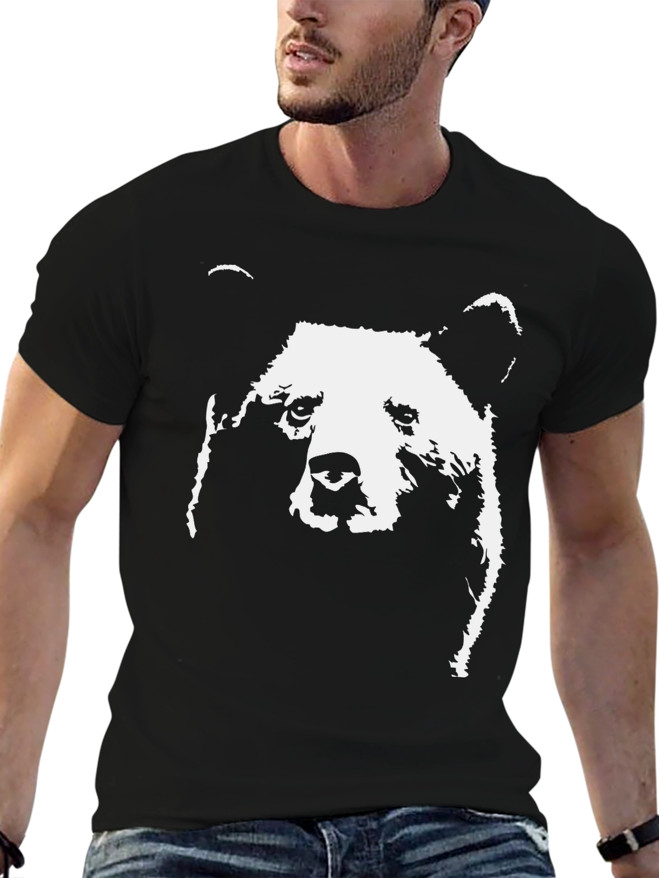 Bear Graphic T-Shirt - Black