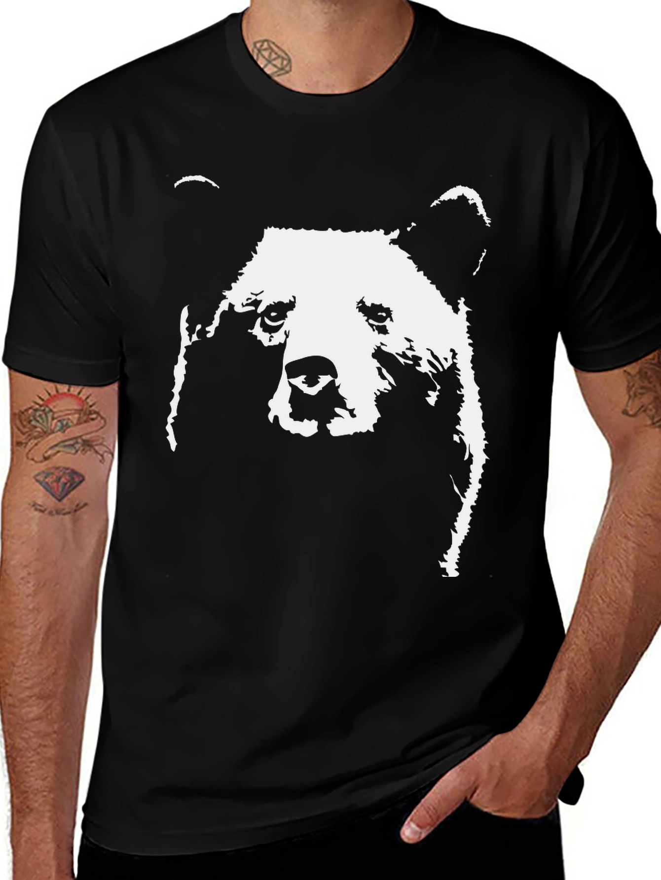 Bear Graphic T-Shirt - Black