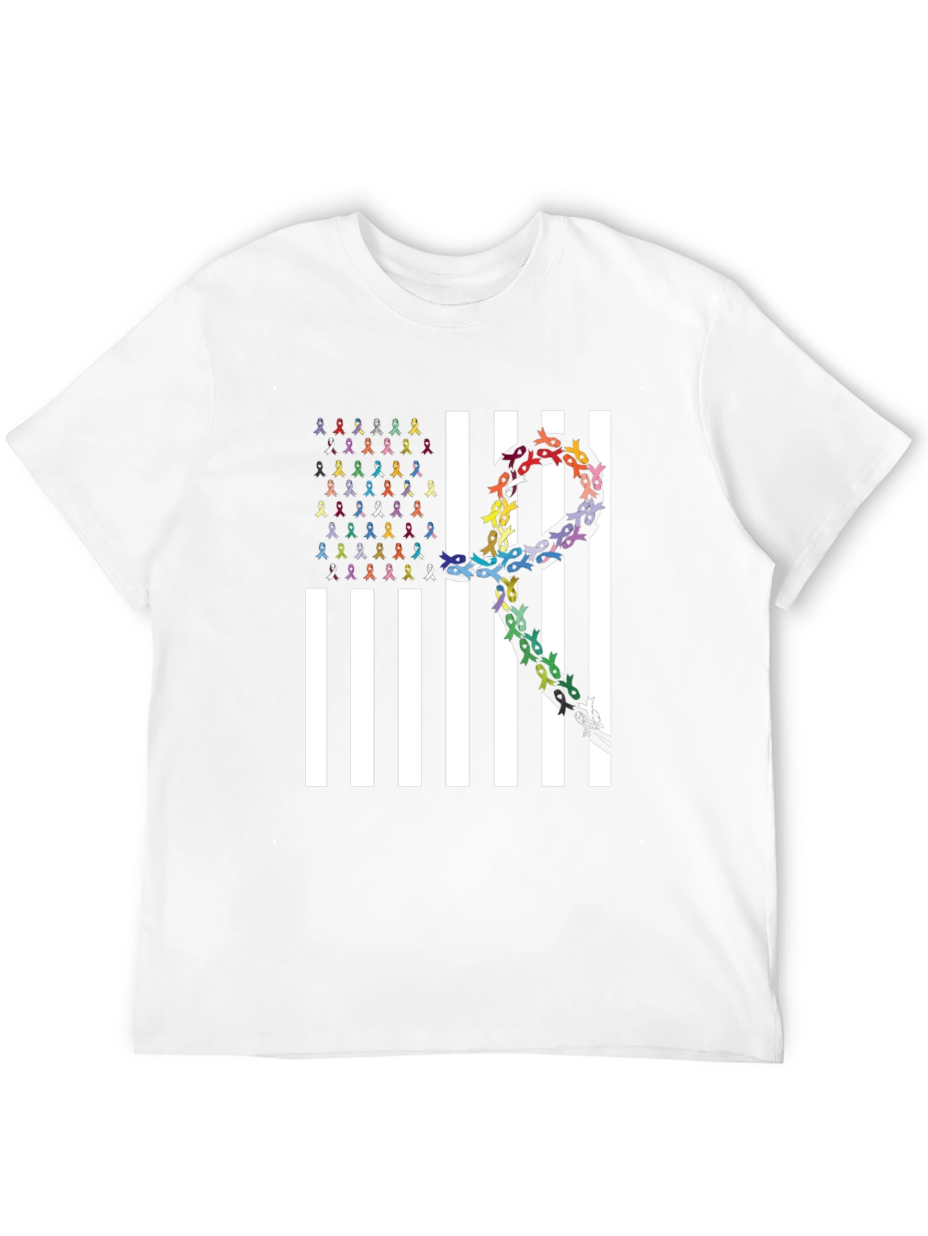 Awareness Ribbon US Flag Graphic Tee