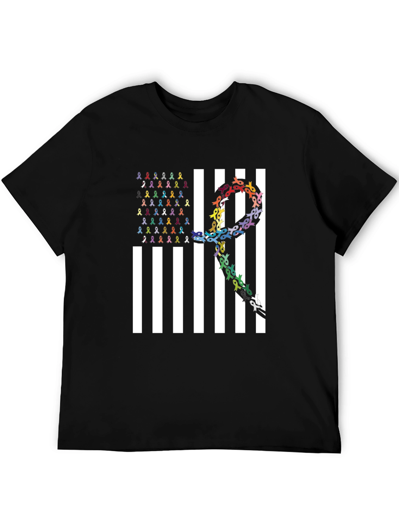 Awareness Ribbon US Flag Graphic Tee