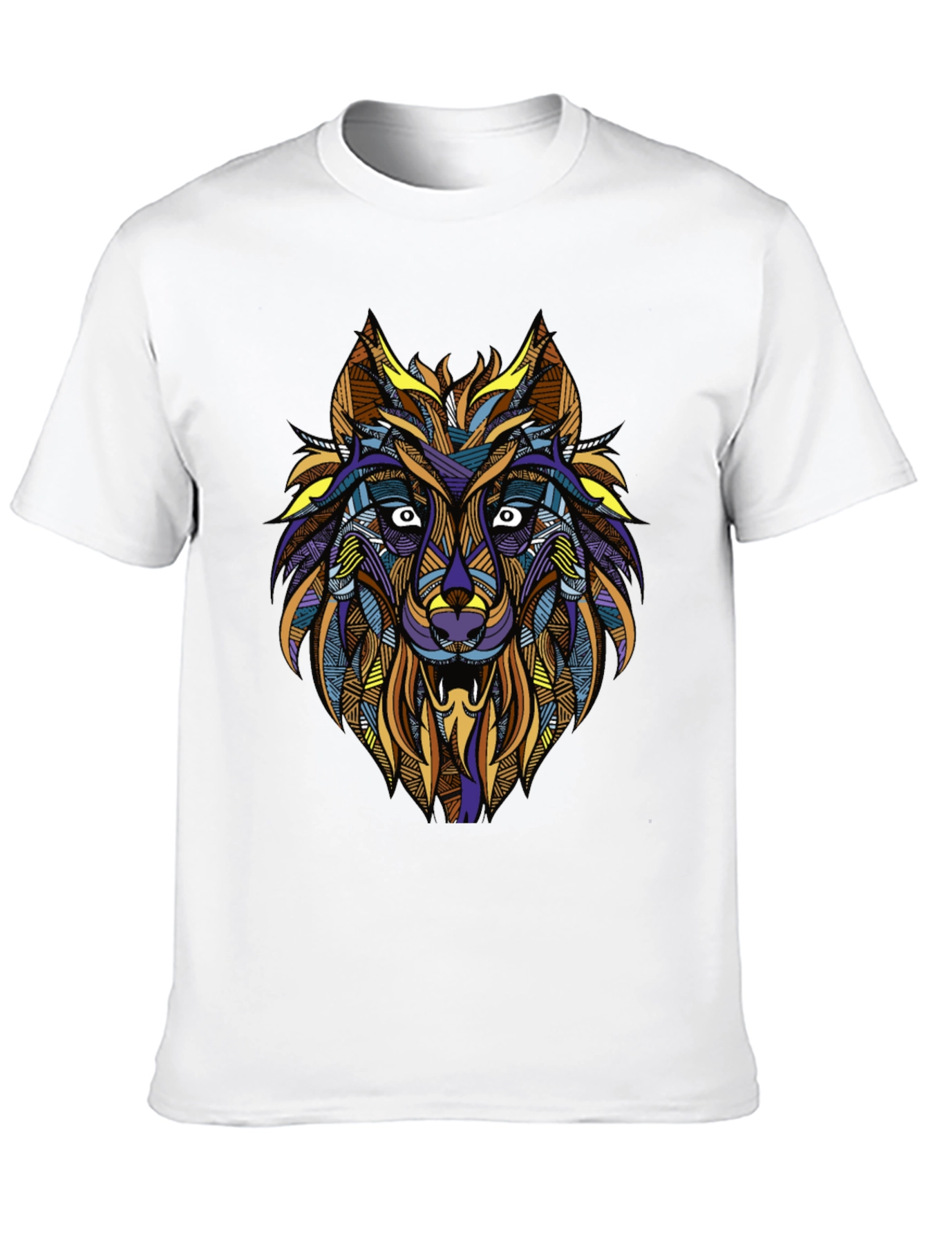 Abstract Wolf Graphic Tee - Mens Black T-Shirt