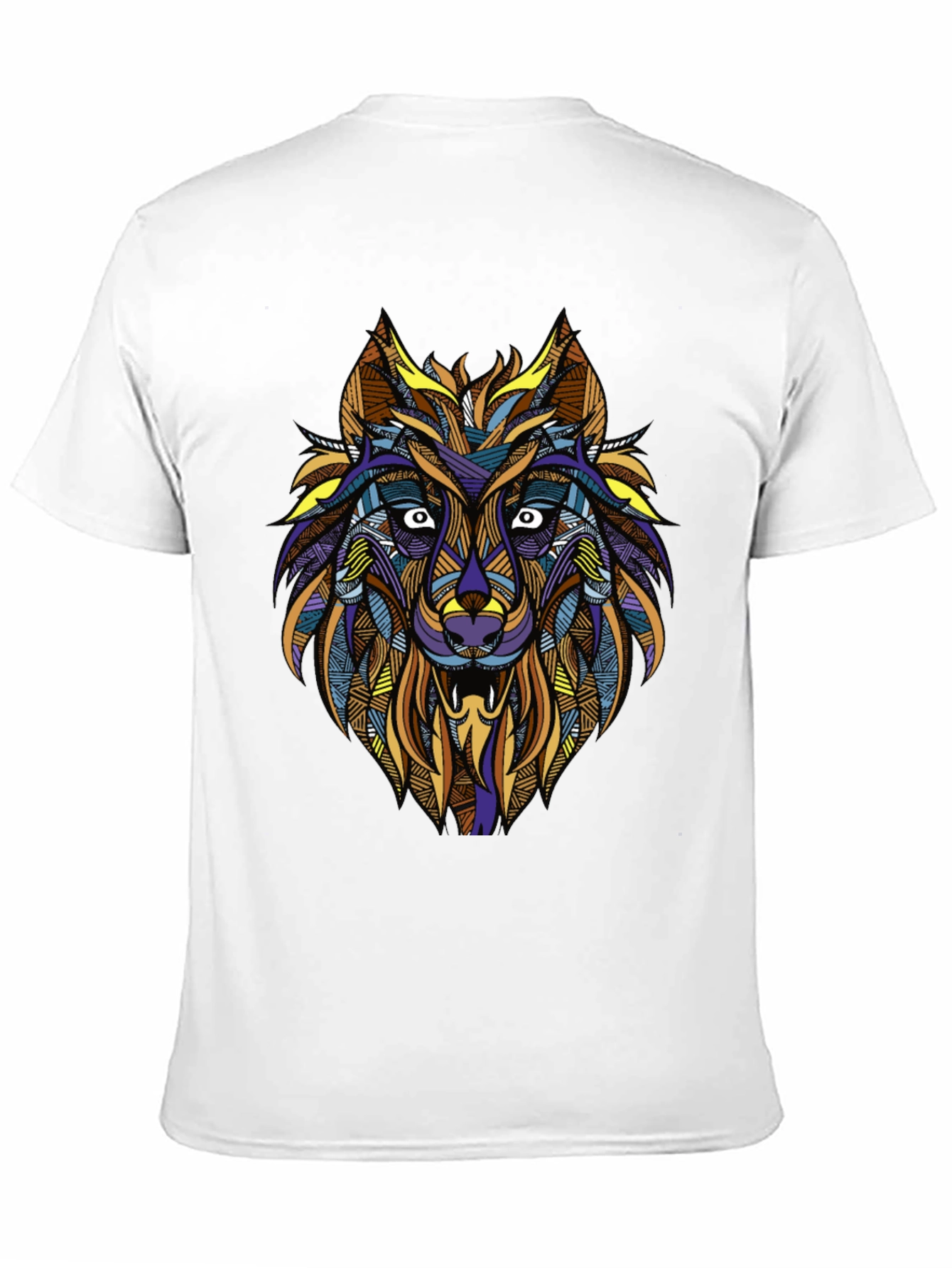 Abstract Wolf Graphic Tee - Mens Black T-Shirt
