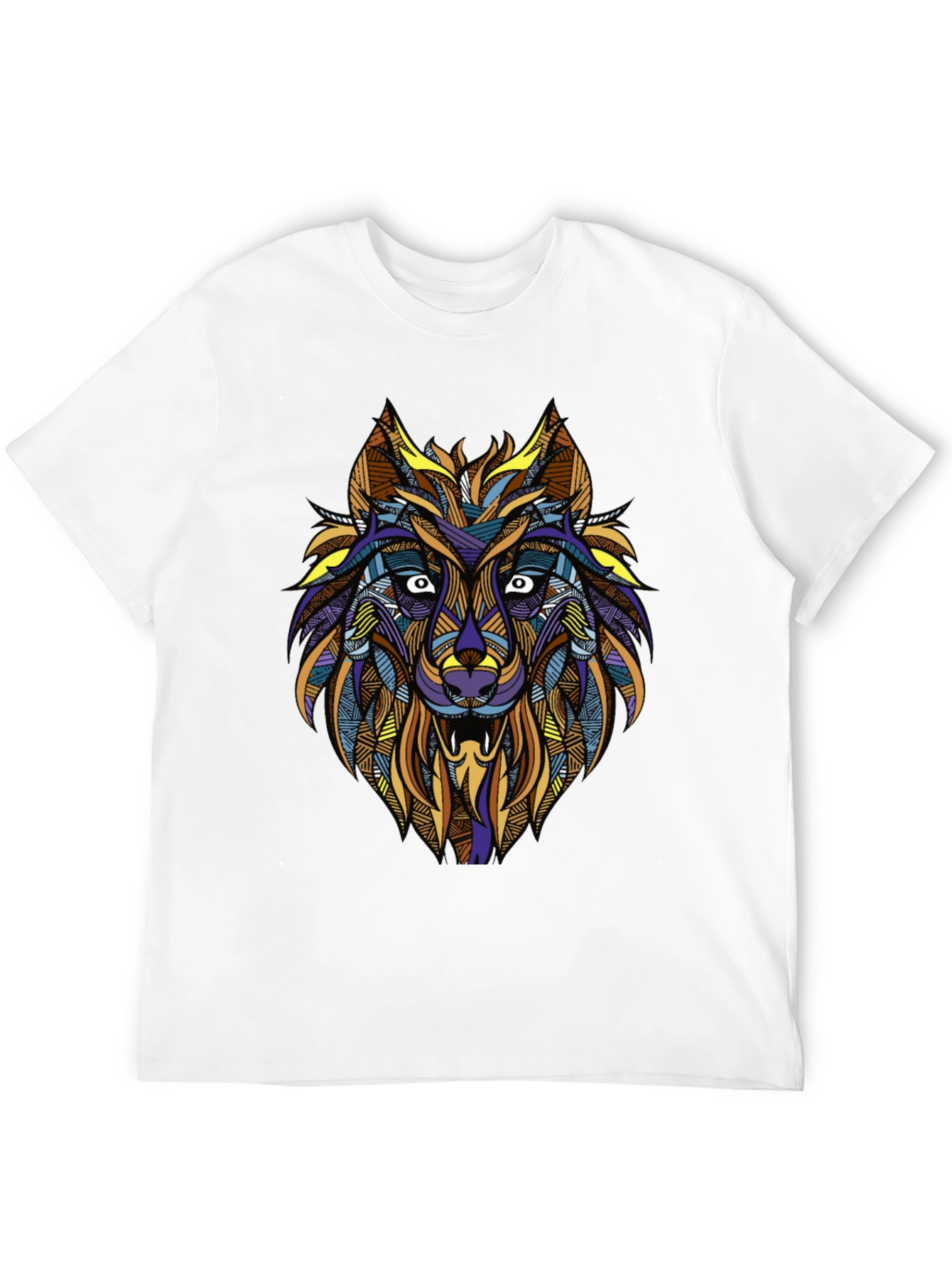 Abstract Wolf Graphic Tee - Mens Black T-Shirt