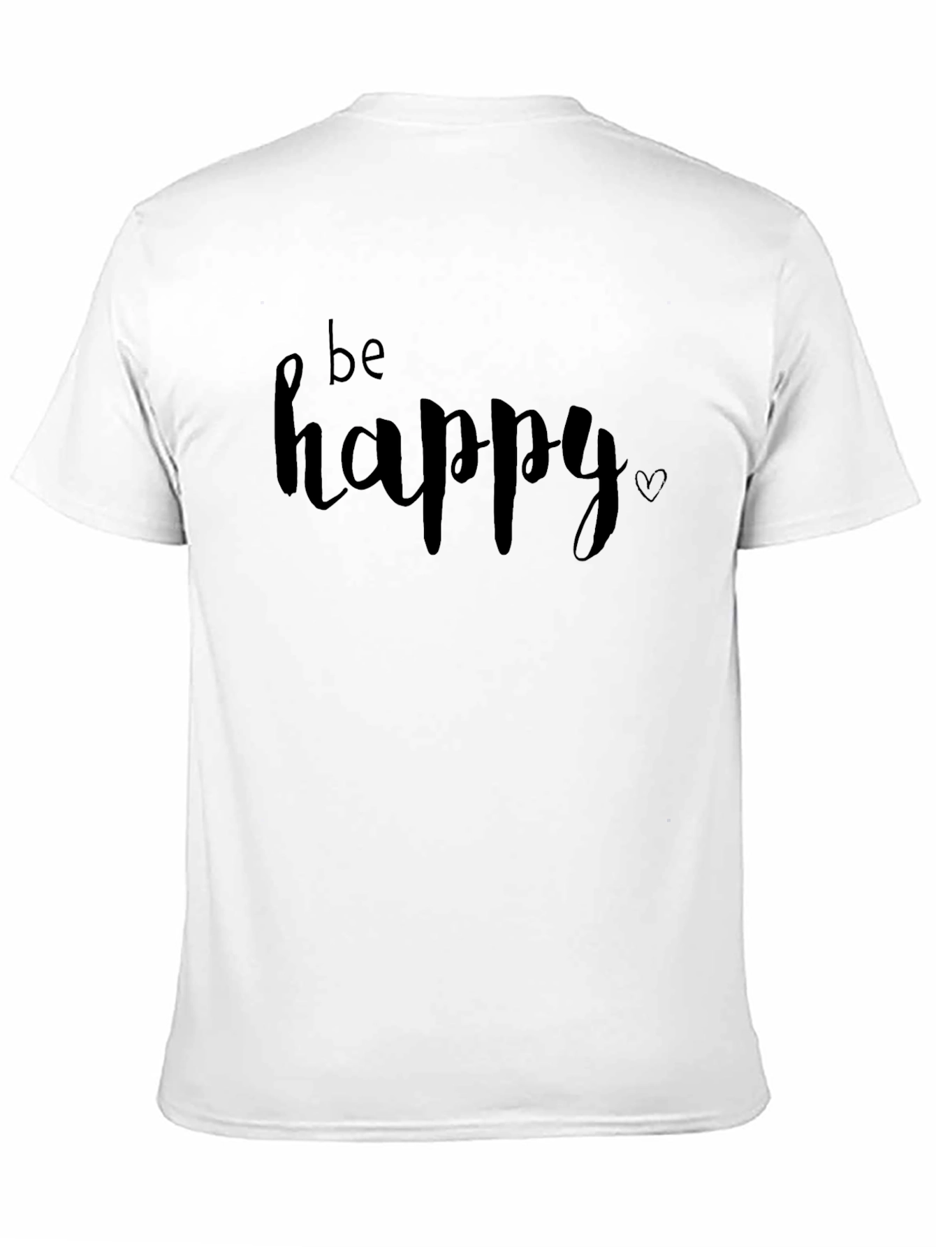 Be Happy Graphic Tee - Black Cotton Casual T-Shirt