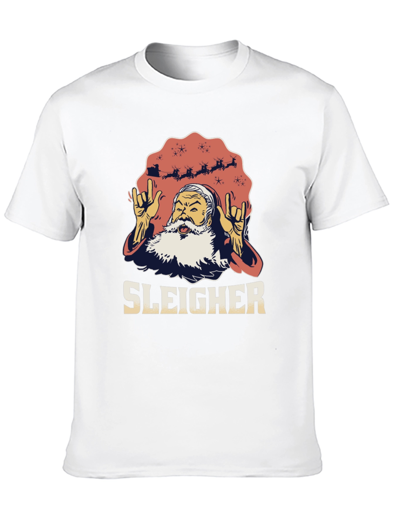Sleigher Santa Heavy Metal Christmas T-Shirt