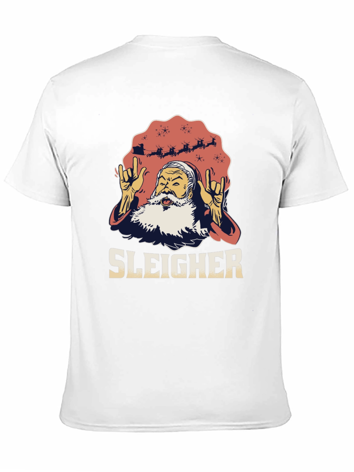 Sleigher Santa Heavy Metal Christmas T-Shirt